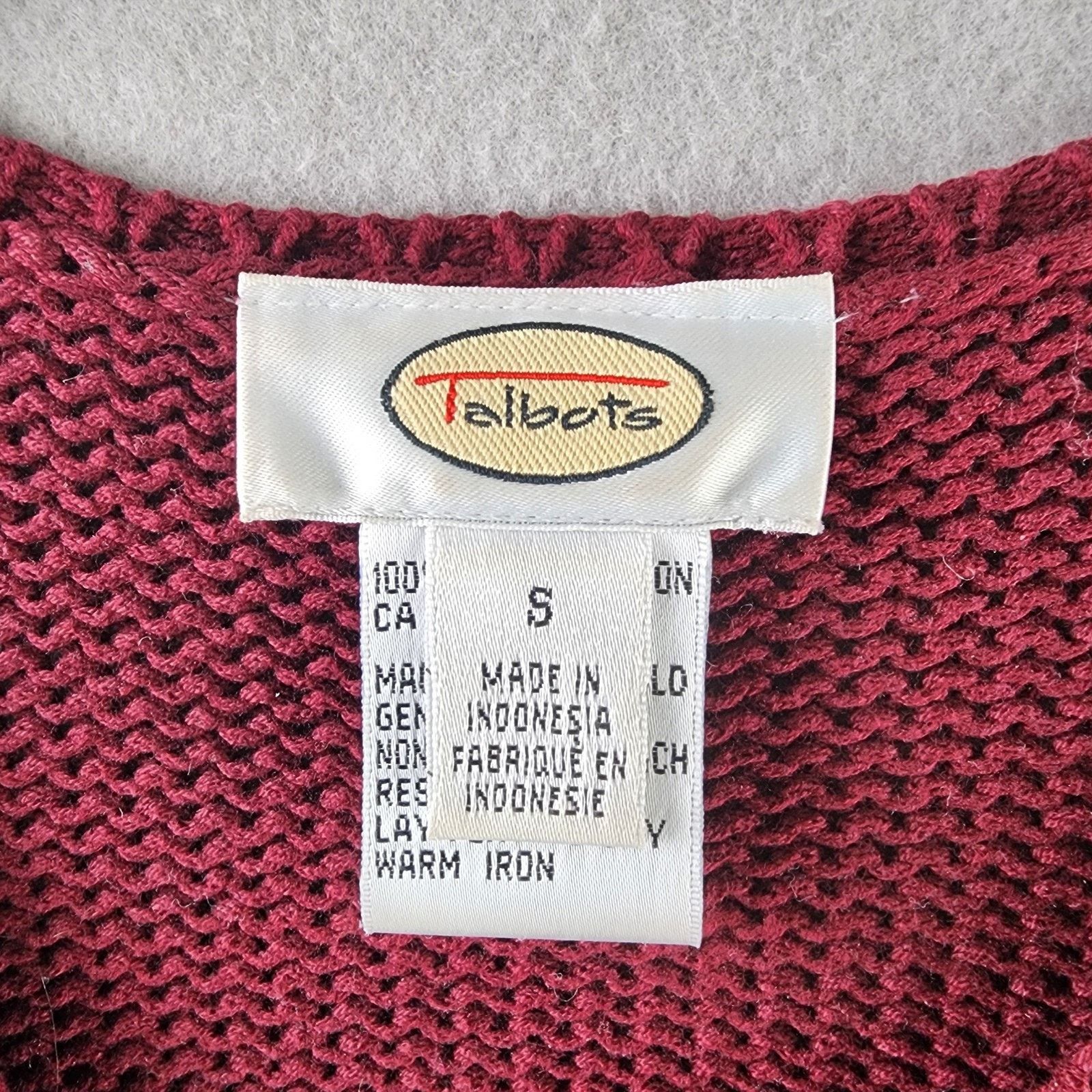 Talbots Talbots Maroon Zip-Up Cotton Knit Cardigan w/Pockets Small Size S / US 4 / IT 40 - 7 Thumbnail