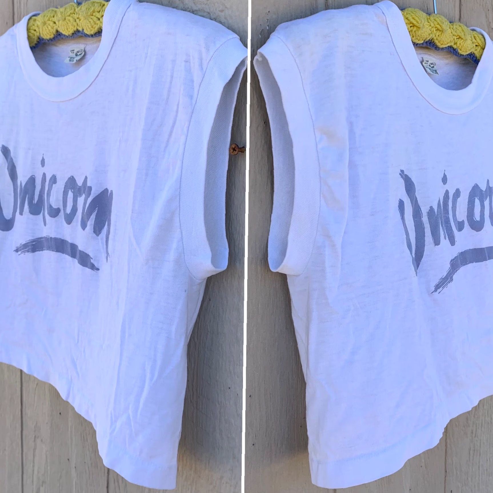 Vintage VINTAGE Unicorn Sleeveless Crop Top Muscle Tee Half Shirt T Shirt L 70s 80s Size L / US 10 / IT 46 - 2 Thumbnail