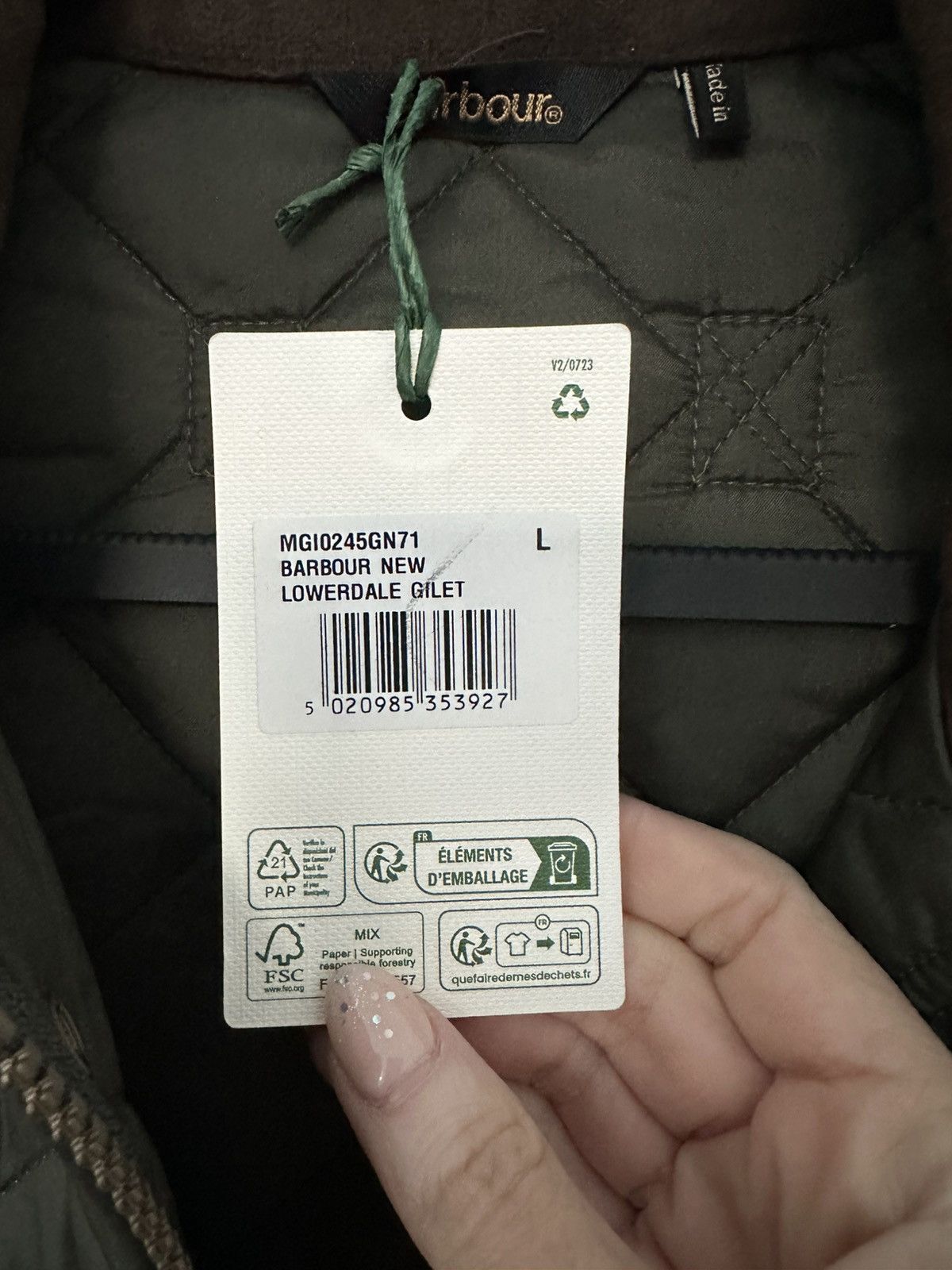Barbour Barbour Quilted Green Vest Mens Size US L / EU 52-54 / 3 - 7 Thumbnail