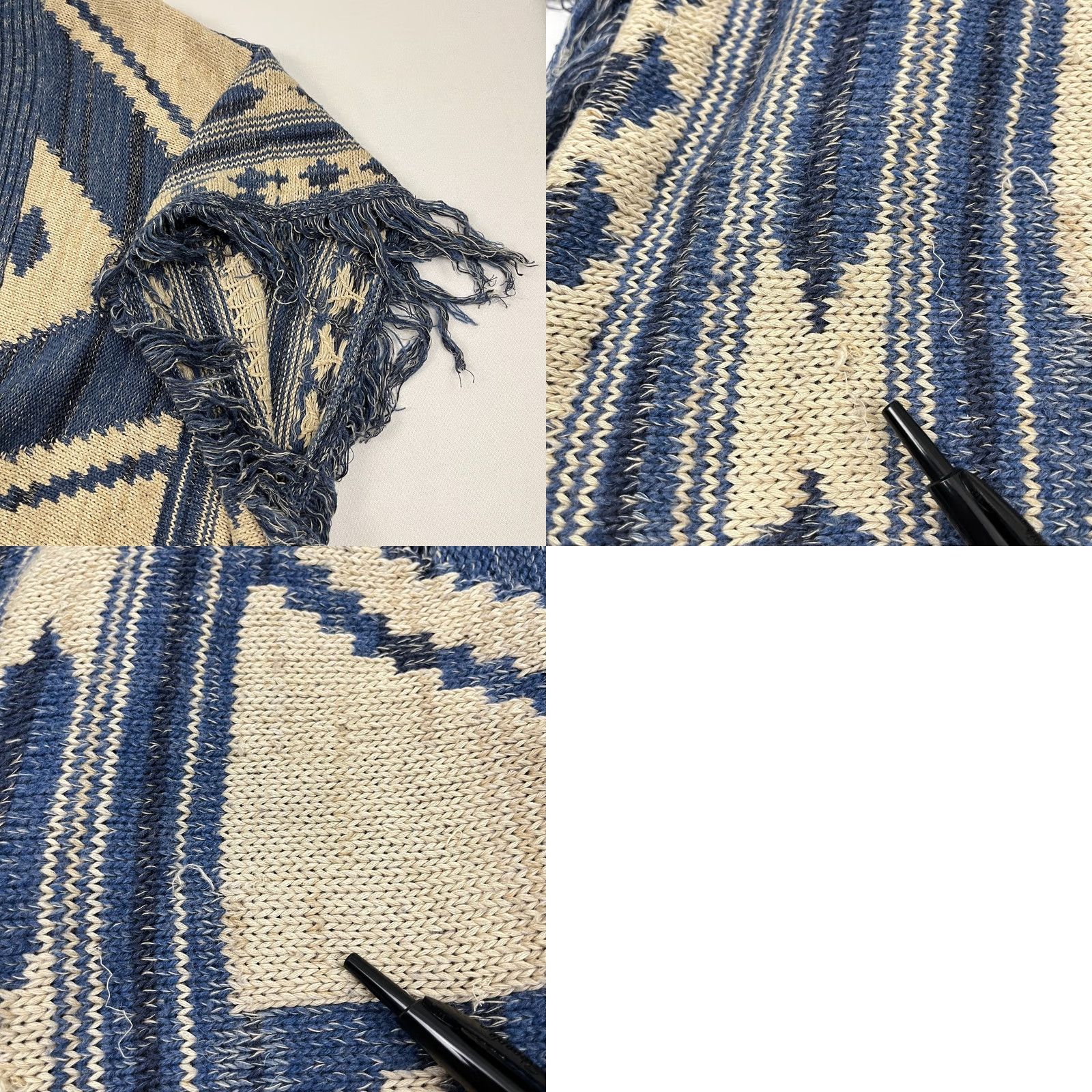 Ralph Lauren Ralph Lauren Poncho Cardigan Womens L Wool Linen Aztec Native Open Heavy Fringe Size L / US 10 / IT 46 - 8 Thumbnail