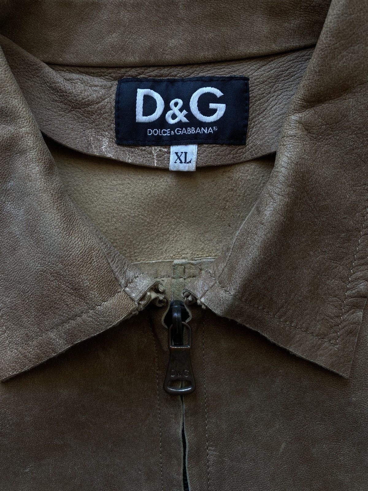 Dolce & Gabbana 2000s Dolce & Gabbana Beige Rodeo Leather Jacket Size US XL / EU 56 / 4 - 2 Thumbnail