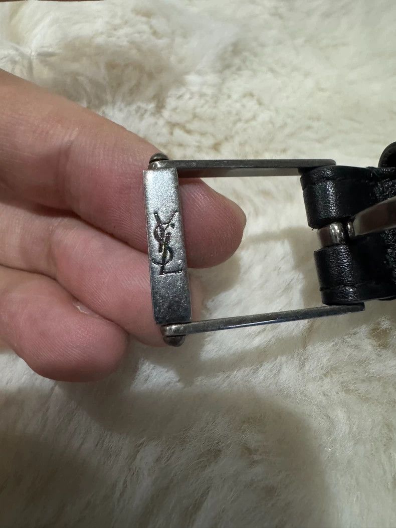 Saint Laurent Paris Saint Laurent Paris New logo black and silver belt Size ONE SIZE - 3 Thumbnail