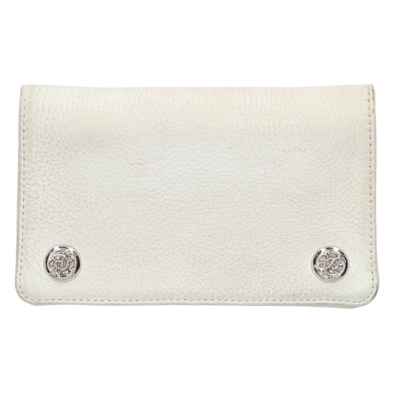 Chrome Hearts Chrome Hearts Zip-up Cross Button Leather Wallet White Size ONE SIZE - 1 Thumbnail