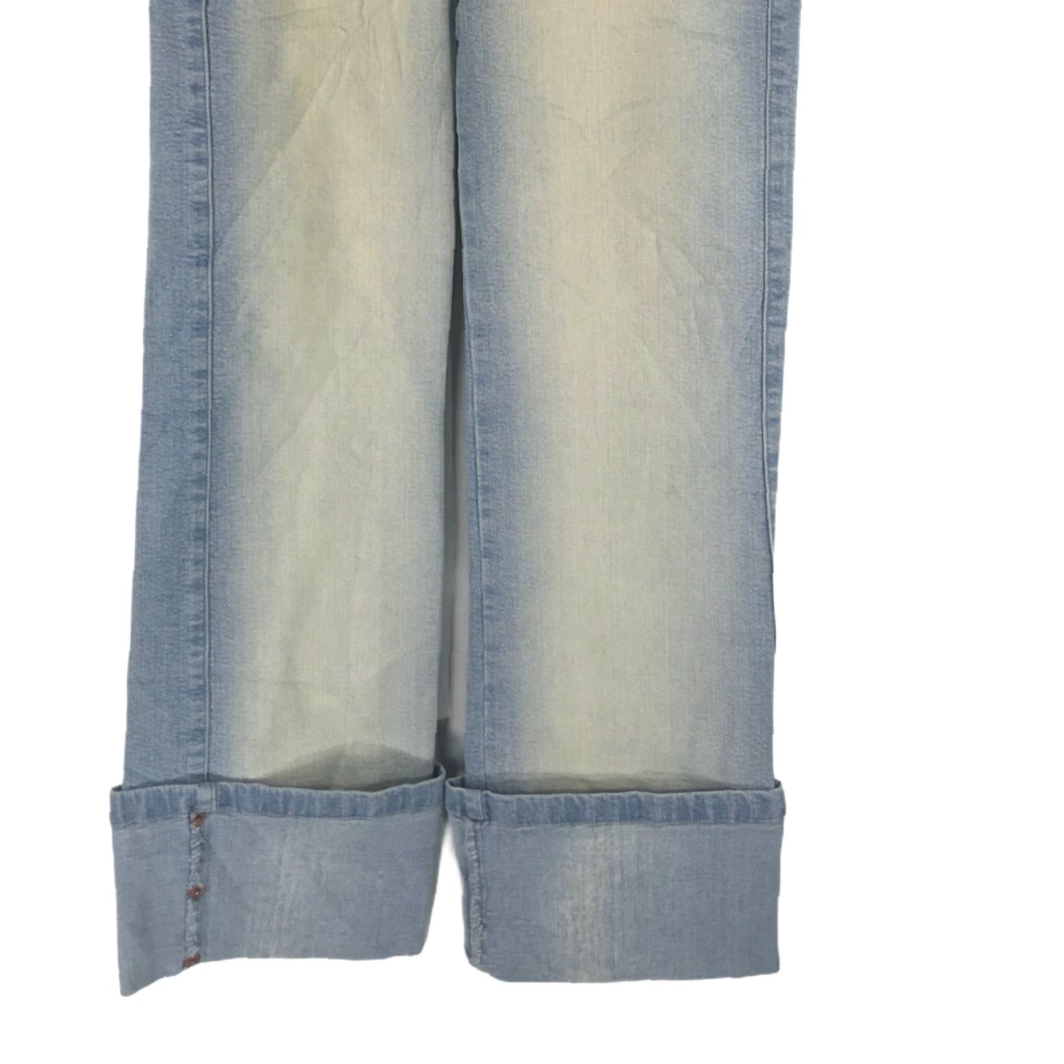 Vintage Atmosphere Women's Jeans Blue Denim Straight Cuffed Low Rise Size 7 28x27 Pockets Belt Loops Womens Size 28" / US 6 / IT 42 - 6 Thumbnail