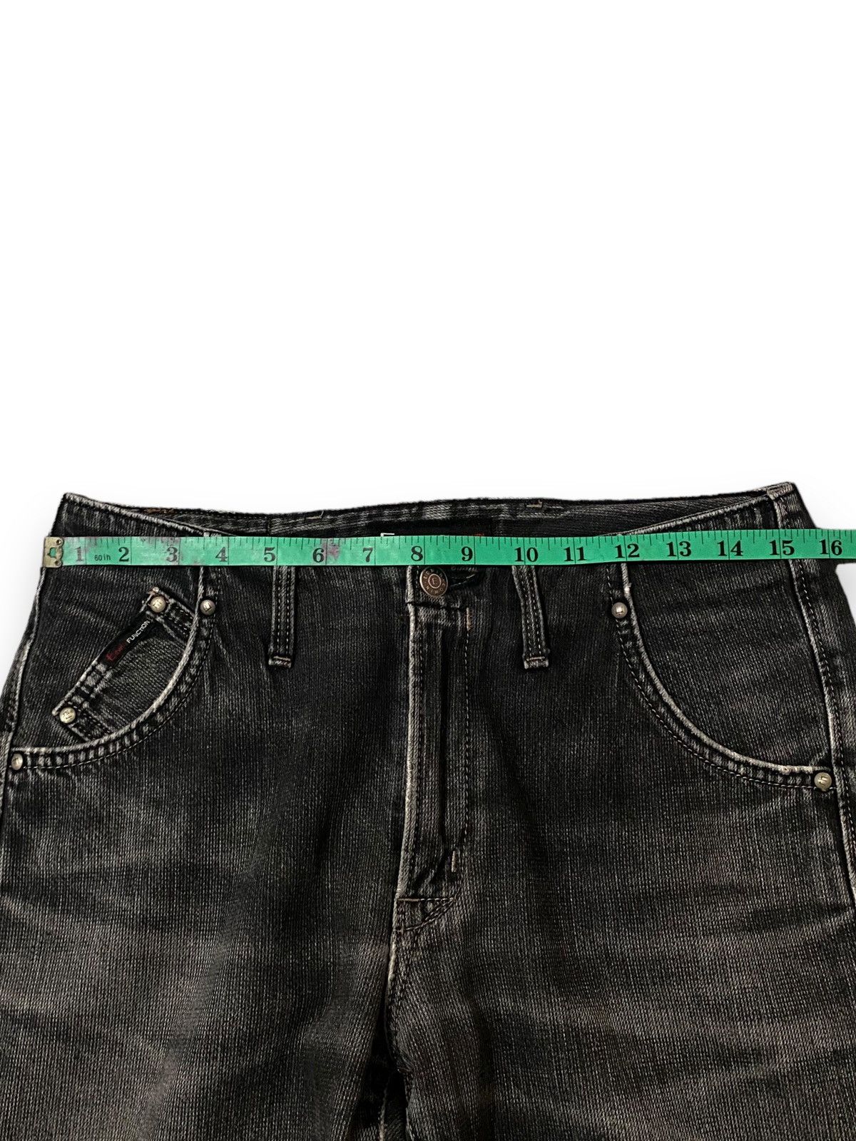 Edwin × Japanese Brand × Le Grande Bleu (L.G.B.) Vintage Edwin E Function Black Faded Curved Leg Jeans Pants Size US 31 - 13 Thumbnail