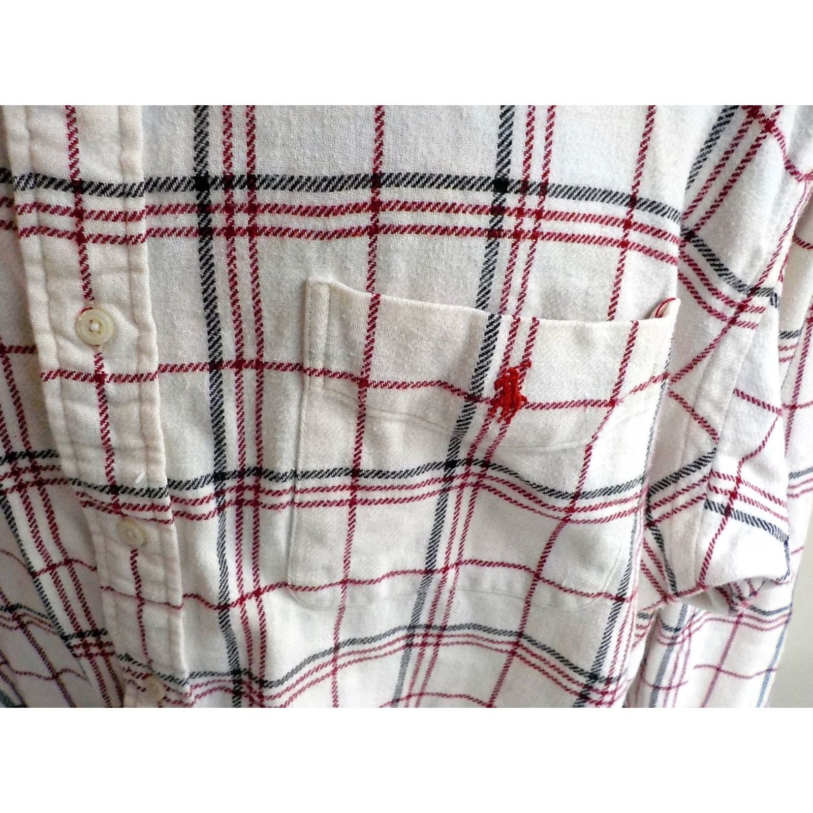 Ralph Lauren RALPH LAUREN SPORTSMAN Outdoor Casual Shirt Plaid L/S Button Ivory/Red/Black XL Men Size US XL / EU 56 / 4 - 3 Thumbnail