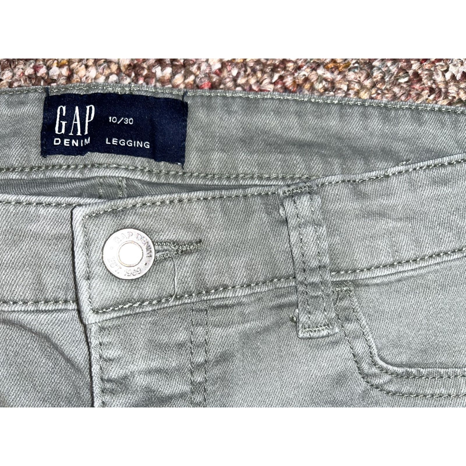Gap VINTAGE GAP Denim Jeggings Women's Size 10/30 Green Stretch Pockets City Retro Size 32" / US 10 / IT 46 - 3 Thumbnail