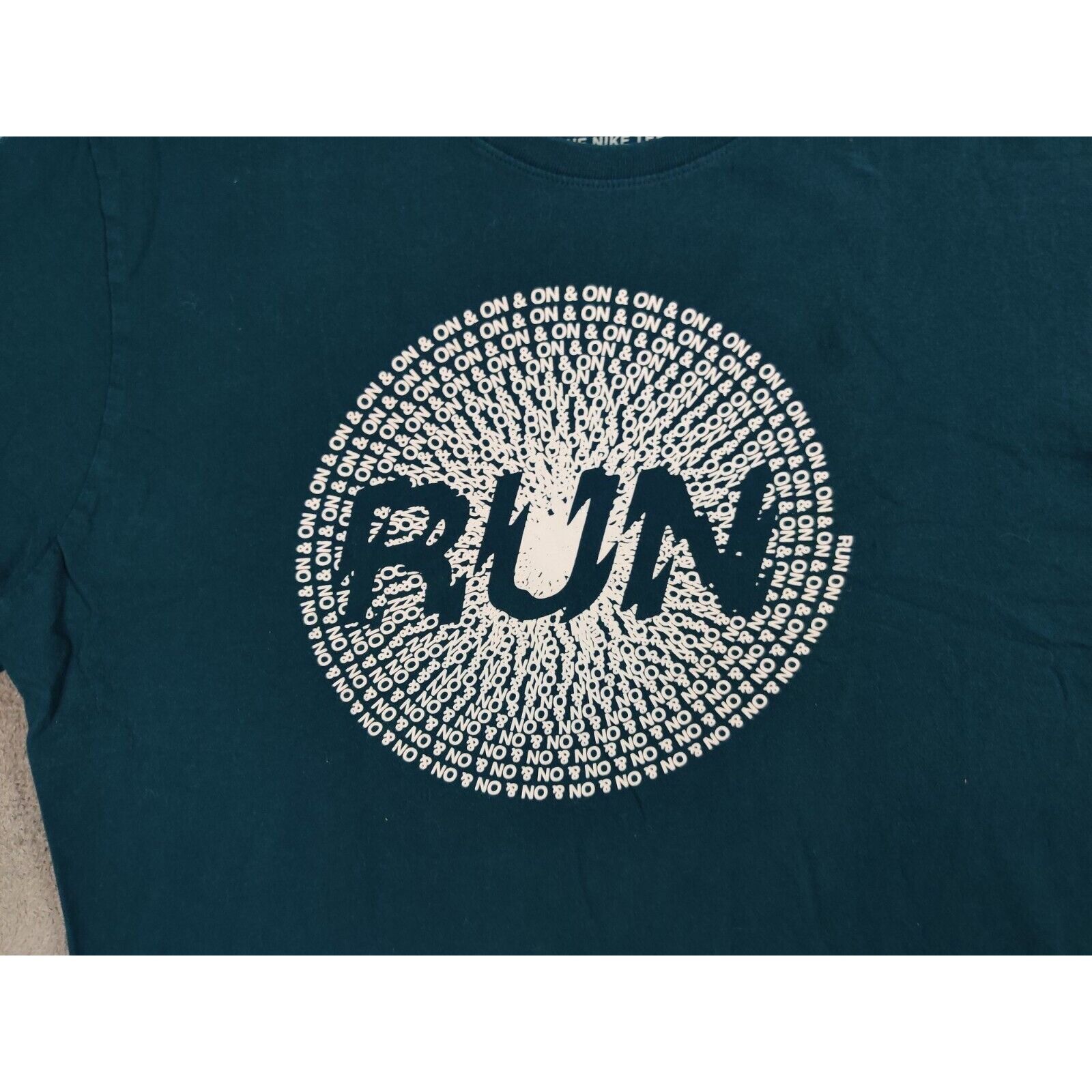 Nike Nike Shirt Adult Mens XL Blue RUN Spell Out Athletic Cut Size US XL / EU 56 / 4 - 2 Thumbnail