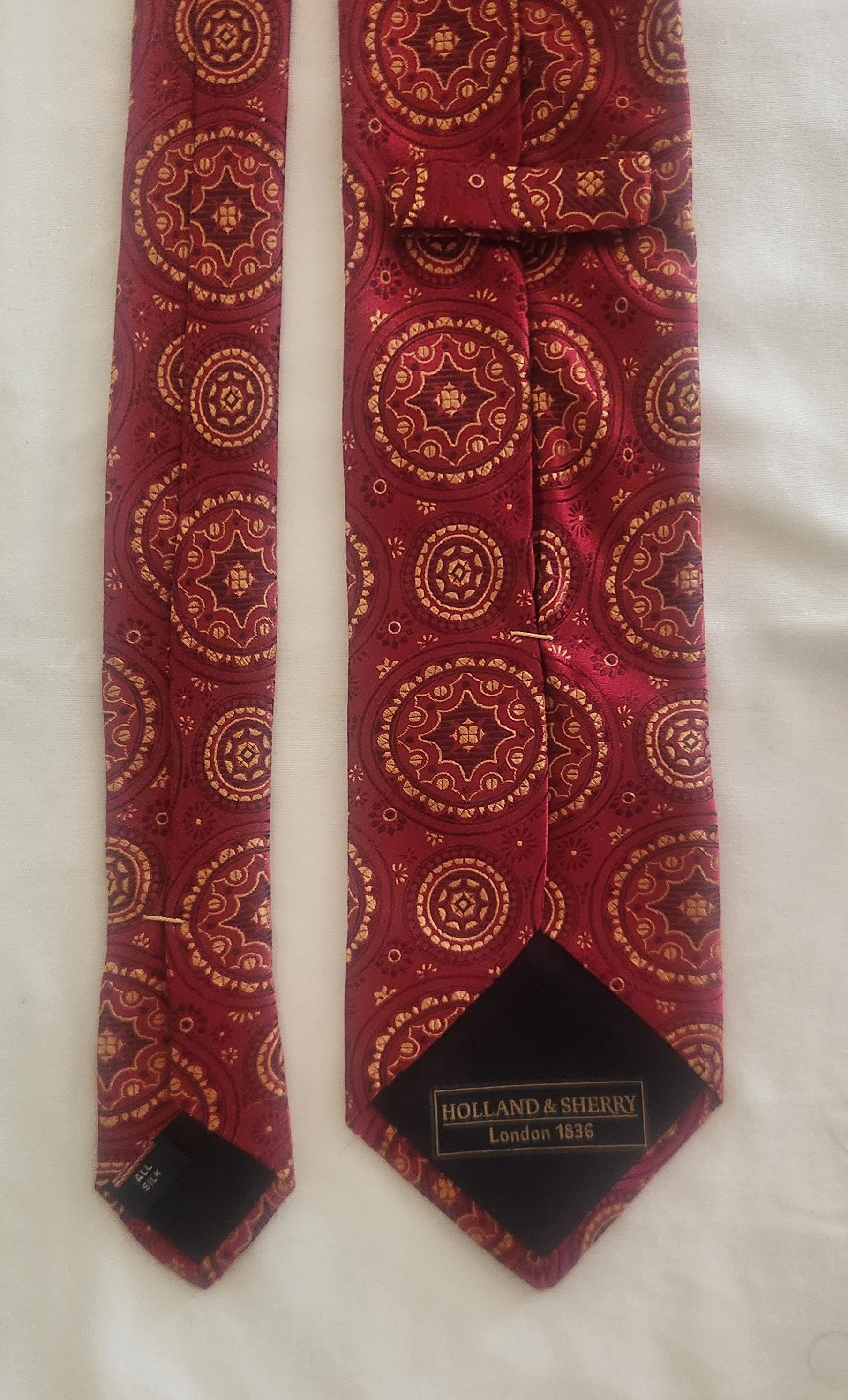 Holland & Sherry neck tie Holland & Sherry red gold brocade Size ONE SIZE - 4 Thumbnail