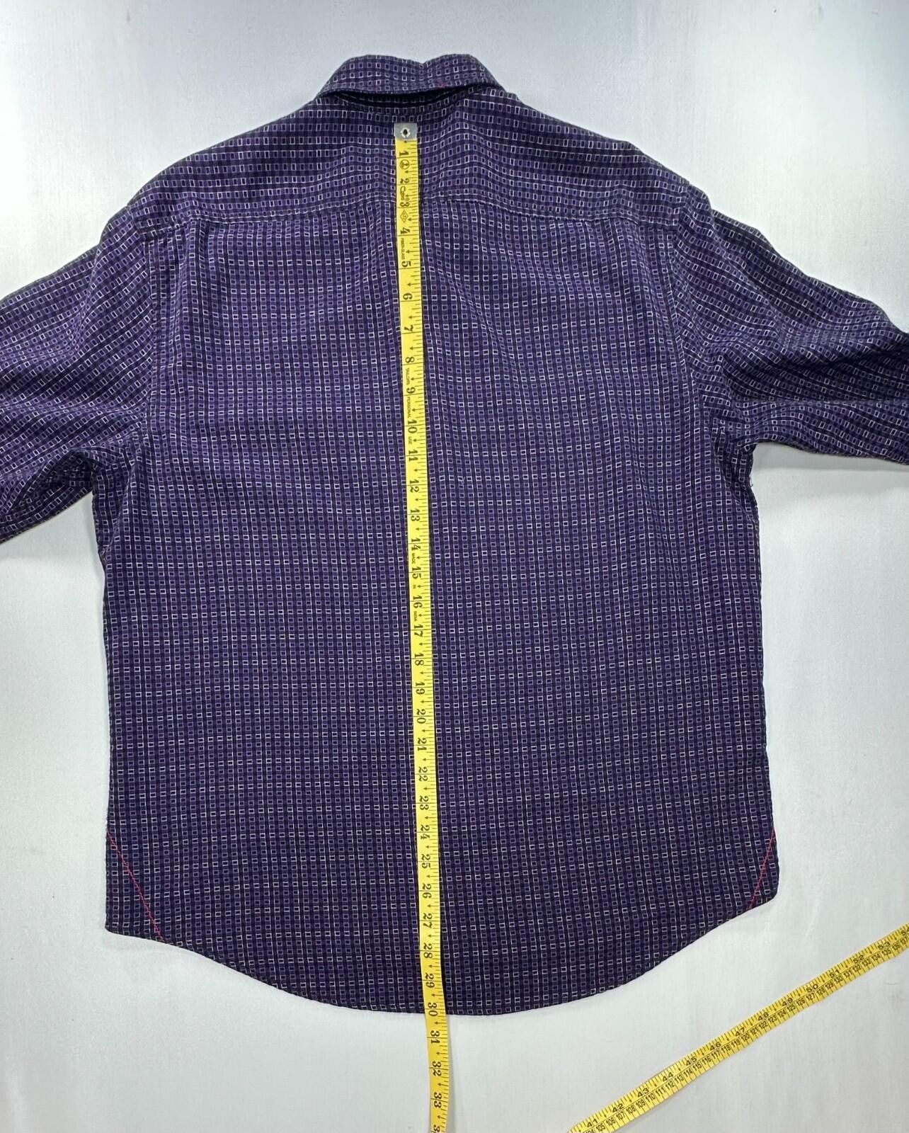 Italia Independent Vintage Italia 100% Cotton Checked Button Up Purple Mens L Size US L / EU 52-54 / 3 - 3 Thumbnail