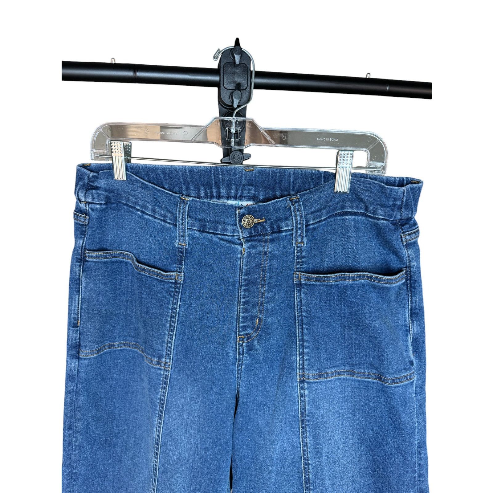 Denim & Co. Denim & Co. Stretch Wide Leg Jeans with Seam Detail 14 Reg. Size 36" / US 14 / IT 50 - 9 Thumbnail