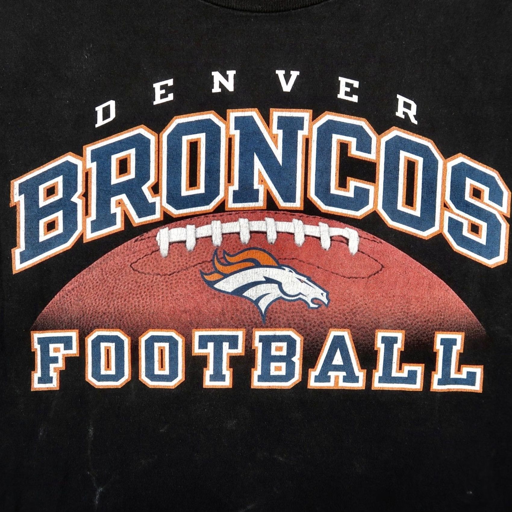 Logo Athletic VINTAGE Denver Broncos Football T-Shirt Mens Large L Black NFL Graphic Logo Athletic 90s Size US L / EU 52-54 / 3 - 3 Thumbnail