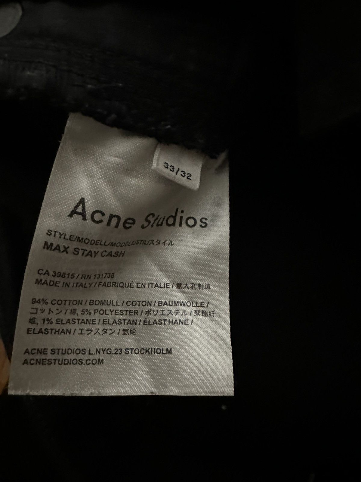 Acne Studios Black Acne Pants 33 x 32 Size US 33 - 5 Thumbnail