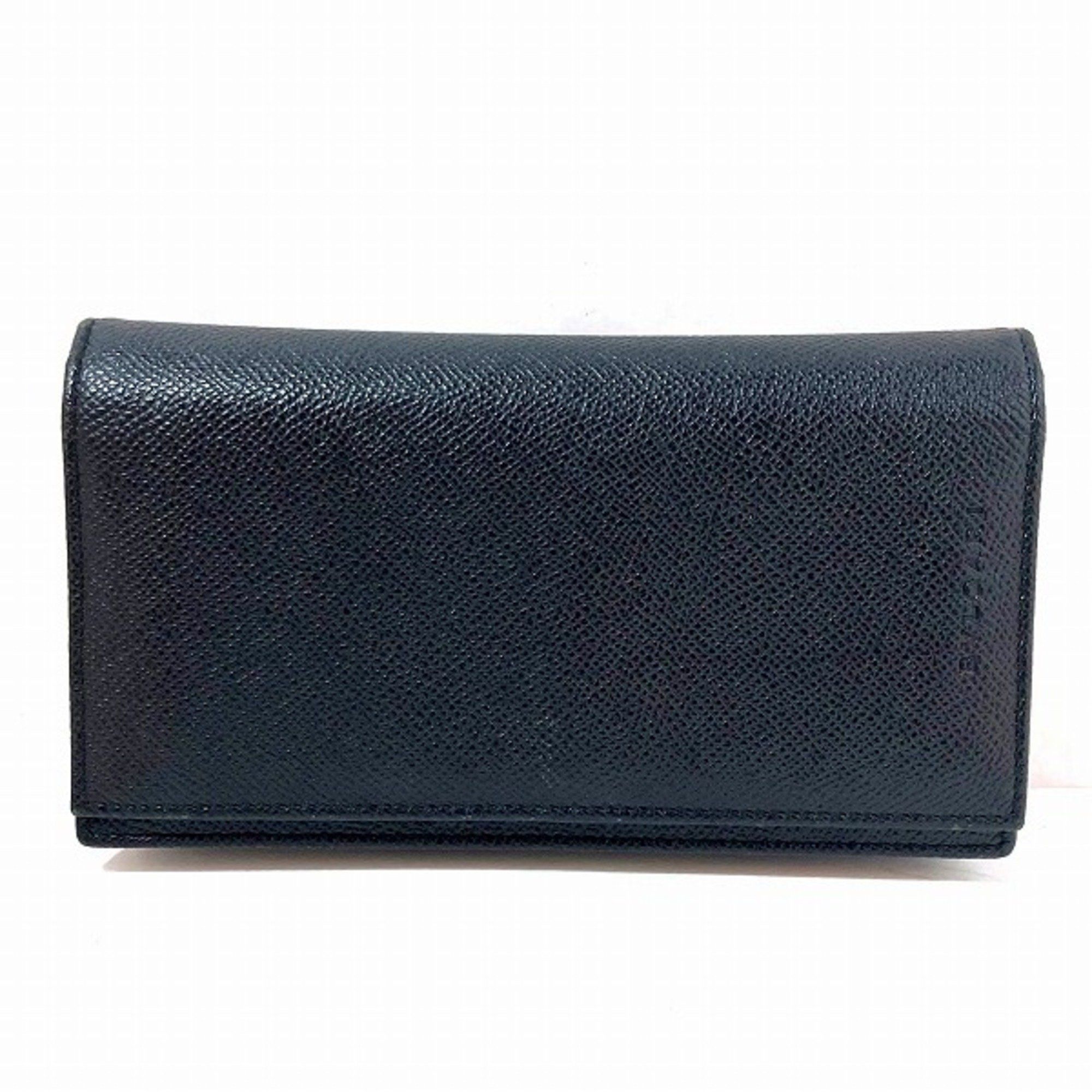 image of Bulgari Bvlgari 25752 Leather Bifold Wallet Men's Women's in Black