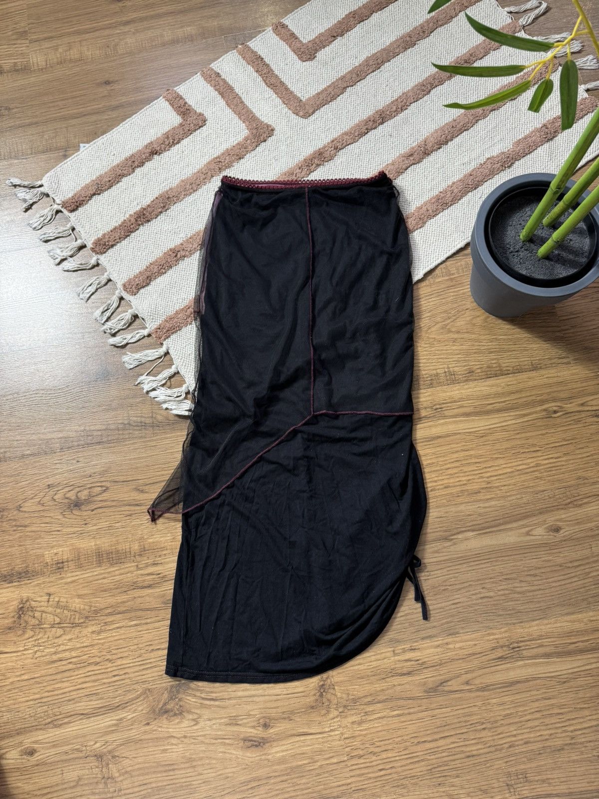 Vintage VINTAGE CACHE CACHE MESH PATCHWORK MAXI SKIRT Size 25" / US 0 / IT 36 - 4 Thumbnail