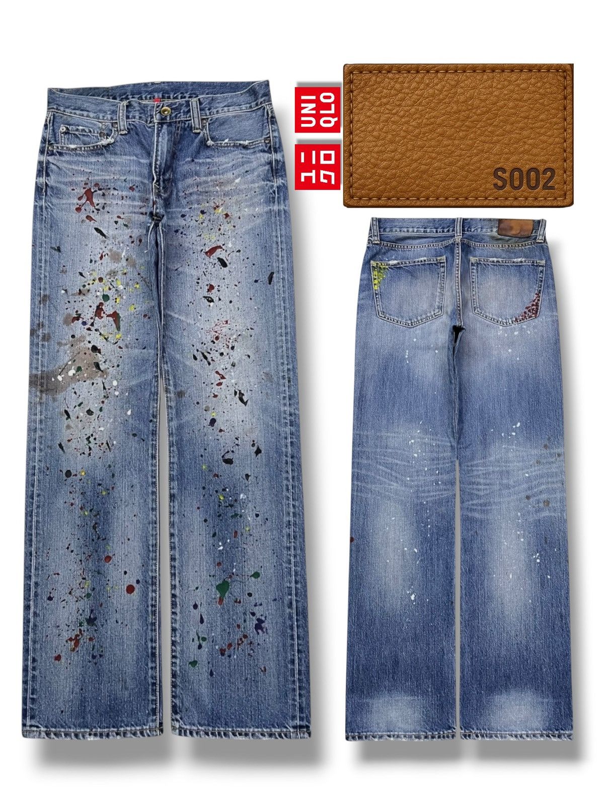Uniqlo Vintage Uniqlo UJ S002 Japan - Paint Splatter, Faded Wash Size US 32 / EU 48 - 1 Thumbnail