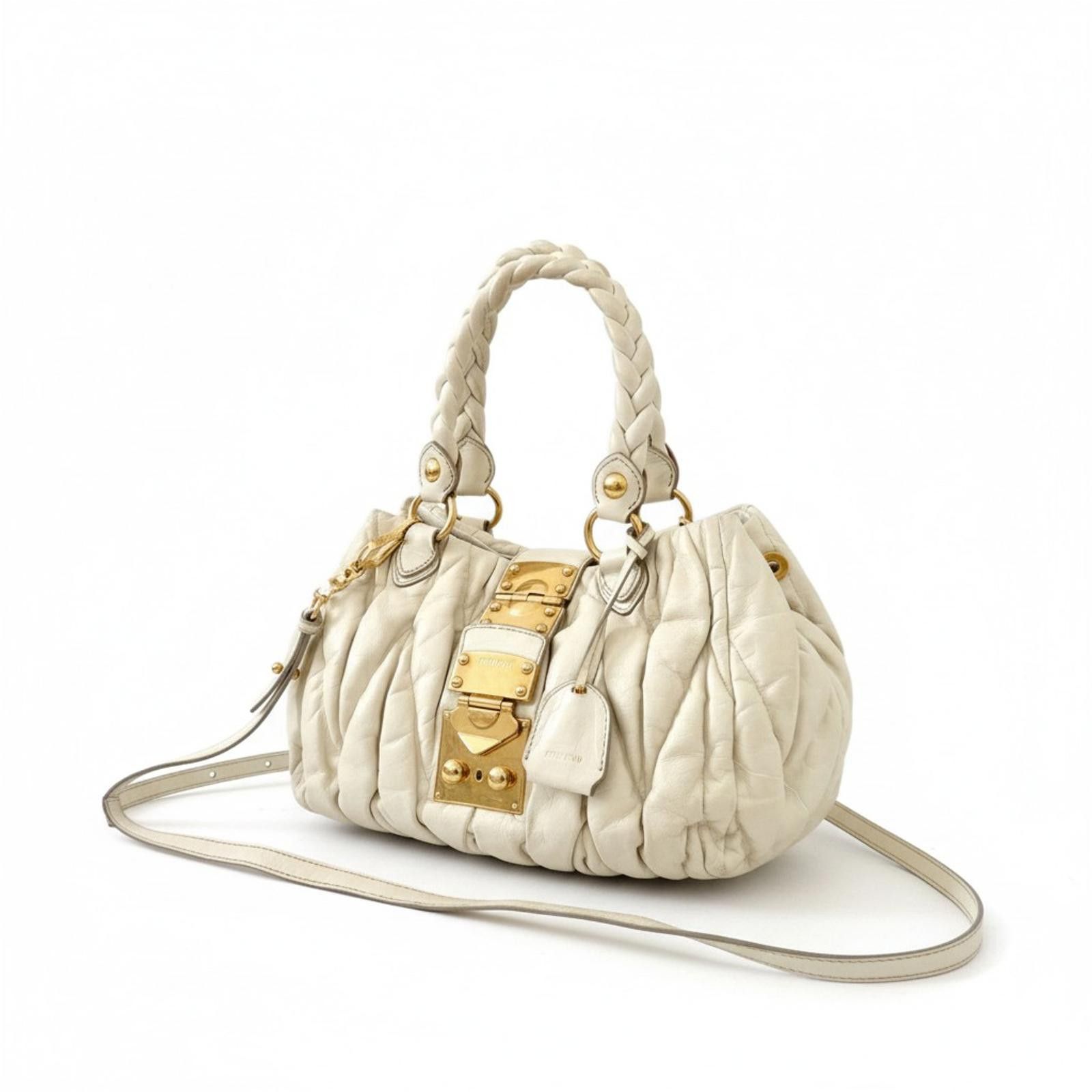 Miu Miu ARCHIVE MIU MIU FW 1999 SHOELACE LEATHER SHOULDER BAG