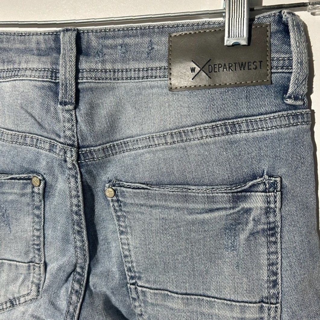 Vintage DEPART WEST Trouper Skinny Jeans Men's Blue Denim Distressed 26x32 Size 28 Inseam 32 Regular Mens Size US 28 / EU 44 - 4 Thumbnail