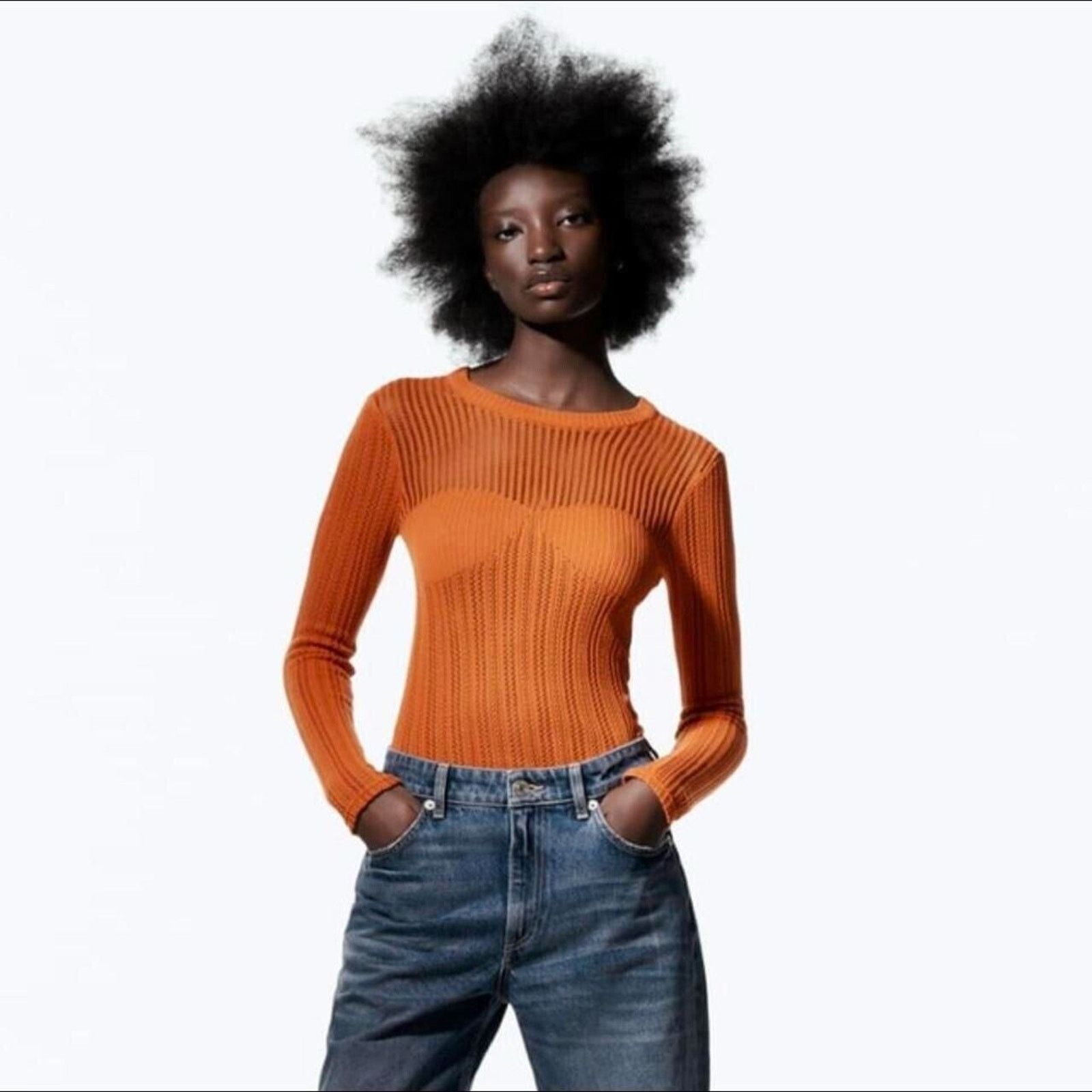 Zara crochet sweater sales