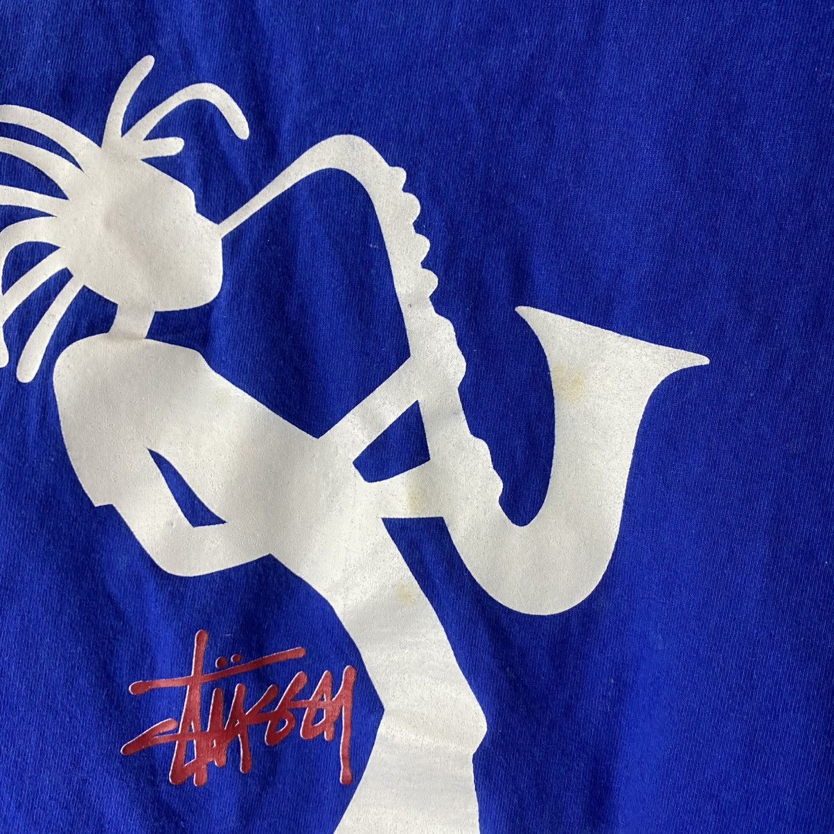 Stussy Stussy t-shirt big logo blue vintage Size US L / EU 52-54 / 3 - 10 Thumbnail