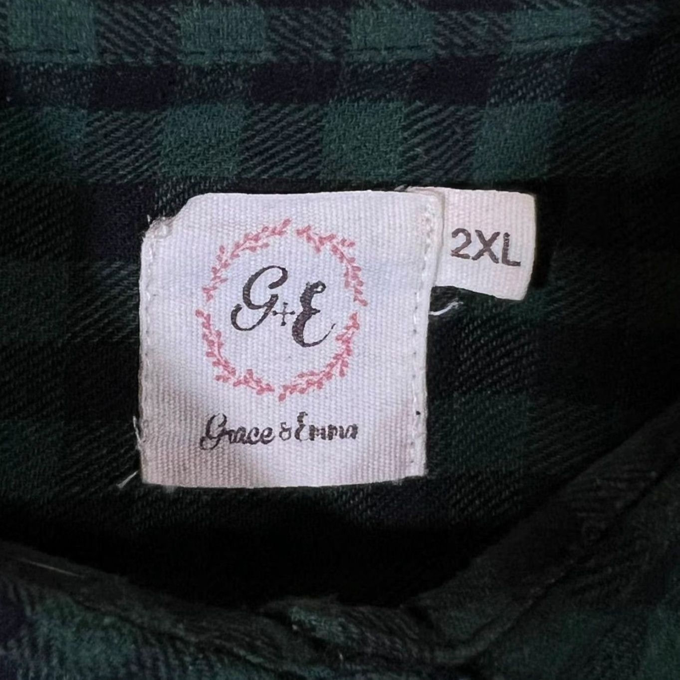 Vintage Grace & Emma Green Black Plaid Check Long Sleeve Flannel Shirt Women's XXL Size XXL / US 16-18 / IT 52-54 - 3 Thumbnail