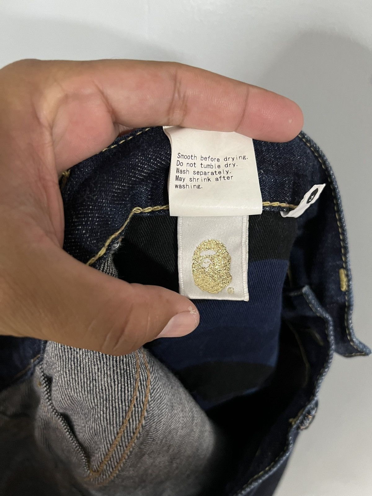 Bape Bape selvedge denim jeans ape head embroided Size US 31 - 9 Thumbnail