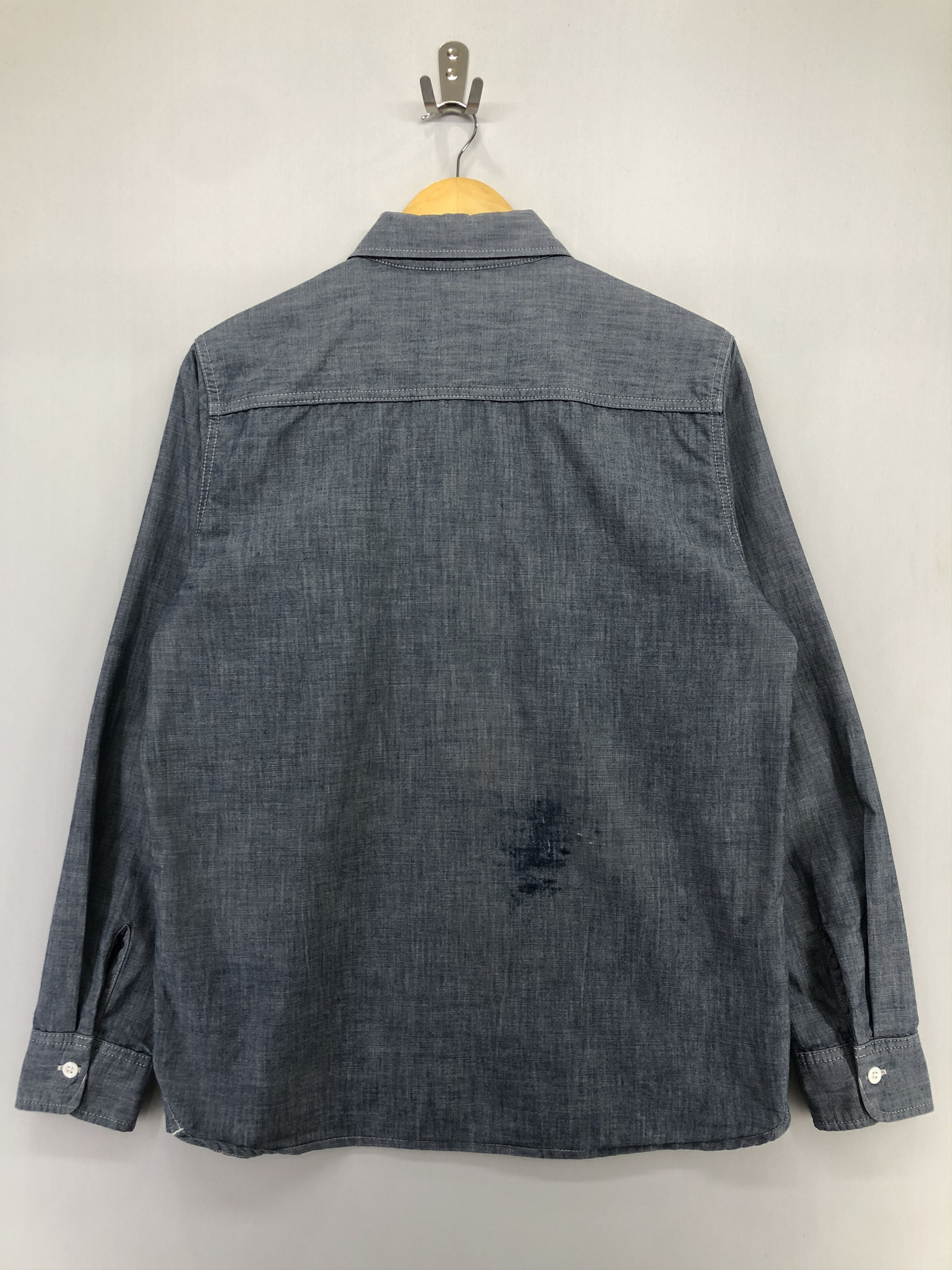 Lee Vintage Lee Distressed Chambray Shirt Size US L / EU 52-54 / 3 - 2 Thumbnail