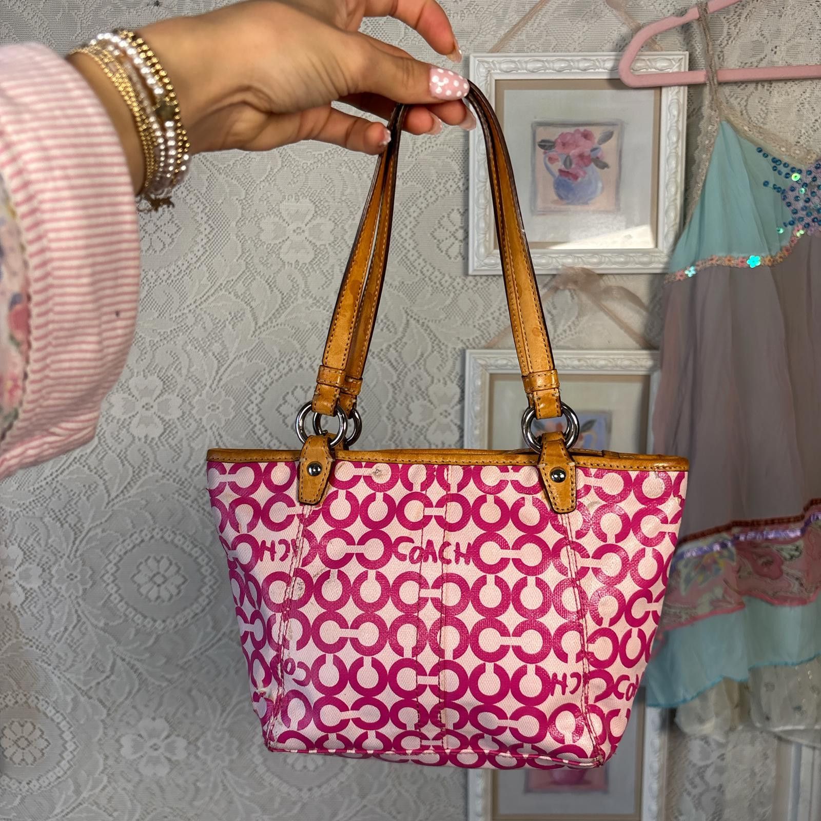 Coach vintage pink monogram coach bag purse Size ONE SIZE - 3 Thumbnail
