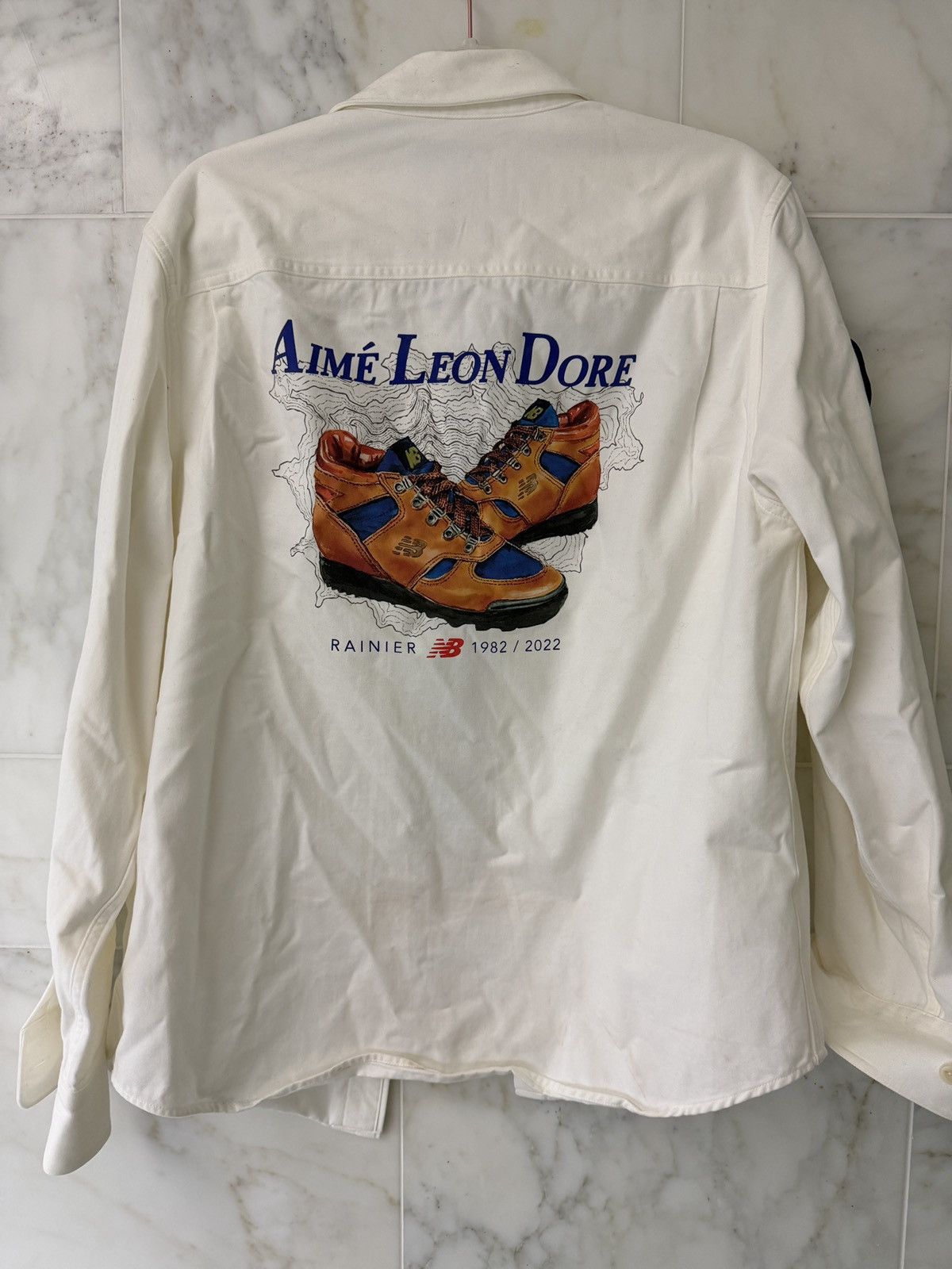Aime Leon Dore × New Balance Aimé Leon Dore x New Balance Brushed Cotton White Overshirt Size US M / EU 48-50 / 2 - 2 Thumbnail