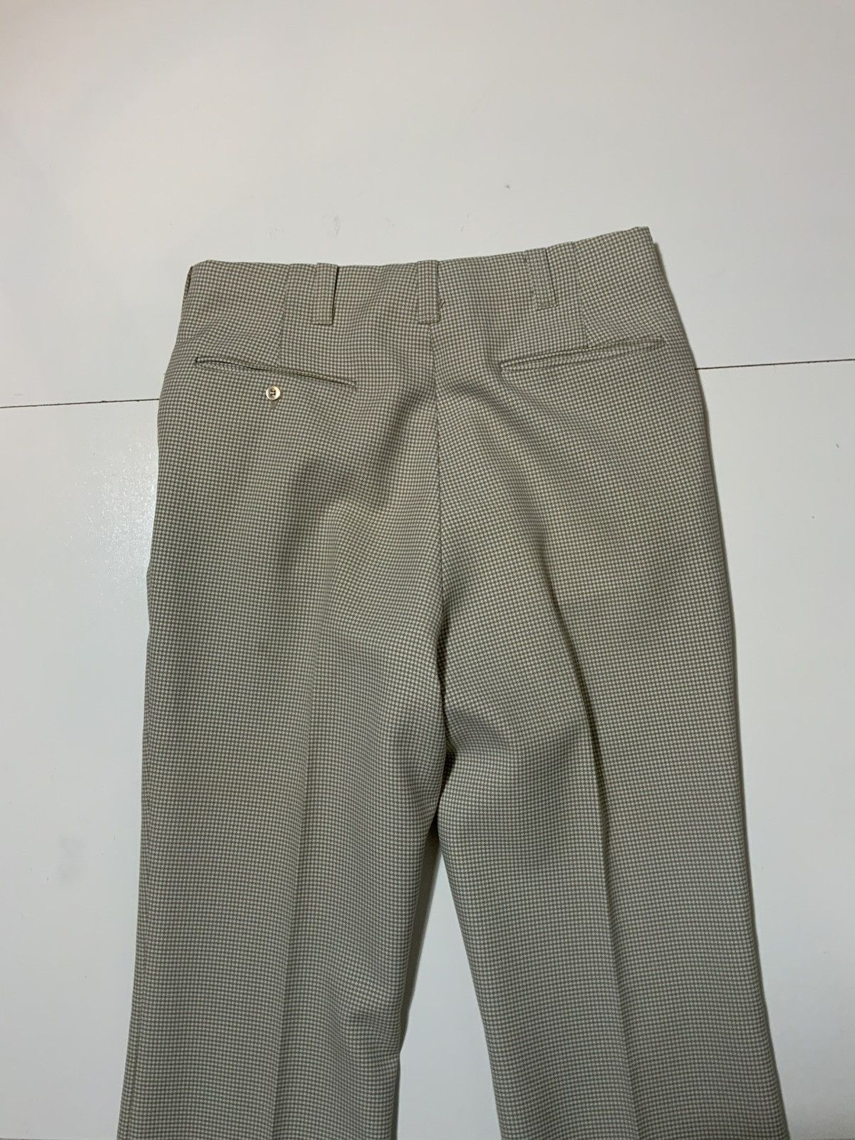 Vintage 60s 70s Rough Rider Houndstooth Flare Disco Polyester Pants Size US 32 / EU 48 - 11 Thumbnail