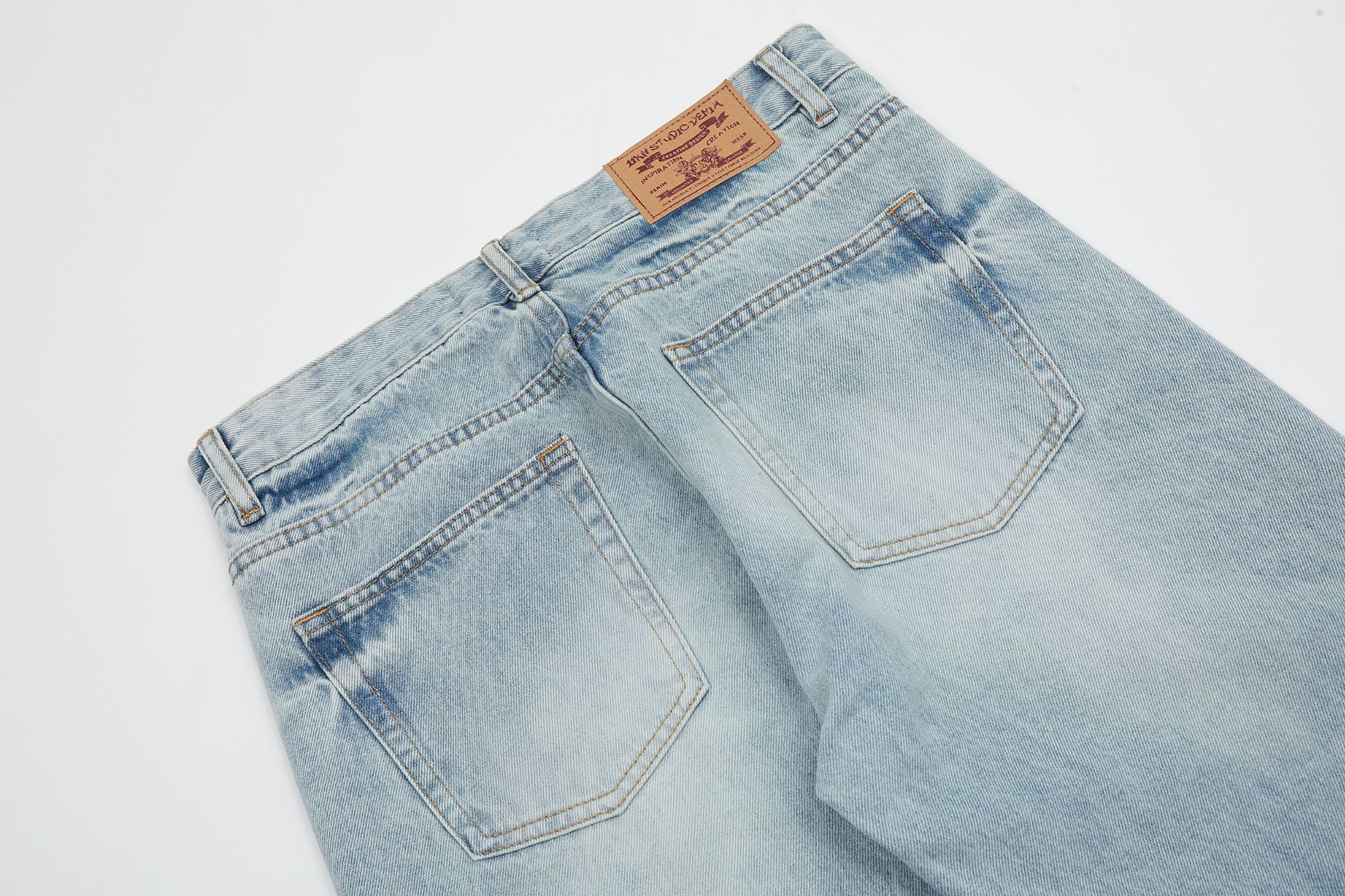 Japanese Brand × Jean American retro street washed distressed light-colored jeans Size US 32 / EU 48 - 4 Thumbnail