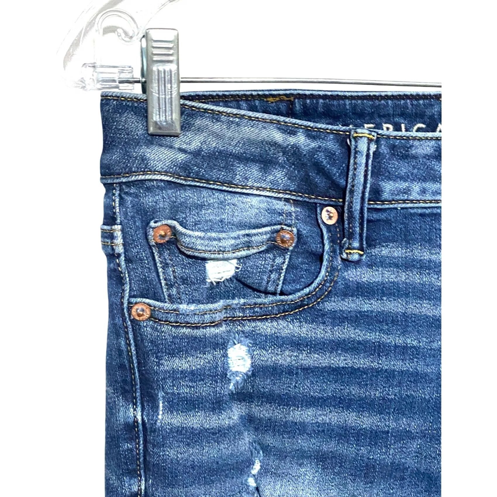 American Eagle Outfitters VINTAGE American Eagle Outfitters Airflex 360 Skinny Jeans Mens 29x32 Distressed Ripped Grunge Punk Rock 5-Pocket Denim Blue Mens Size US 29 - 4 Thumbnail