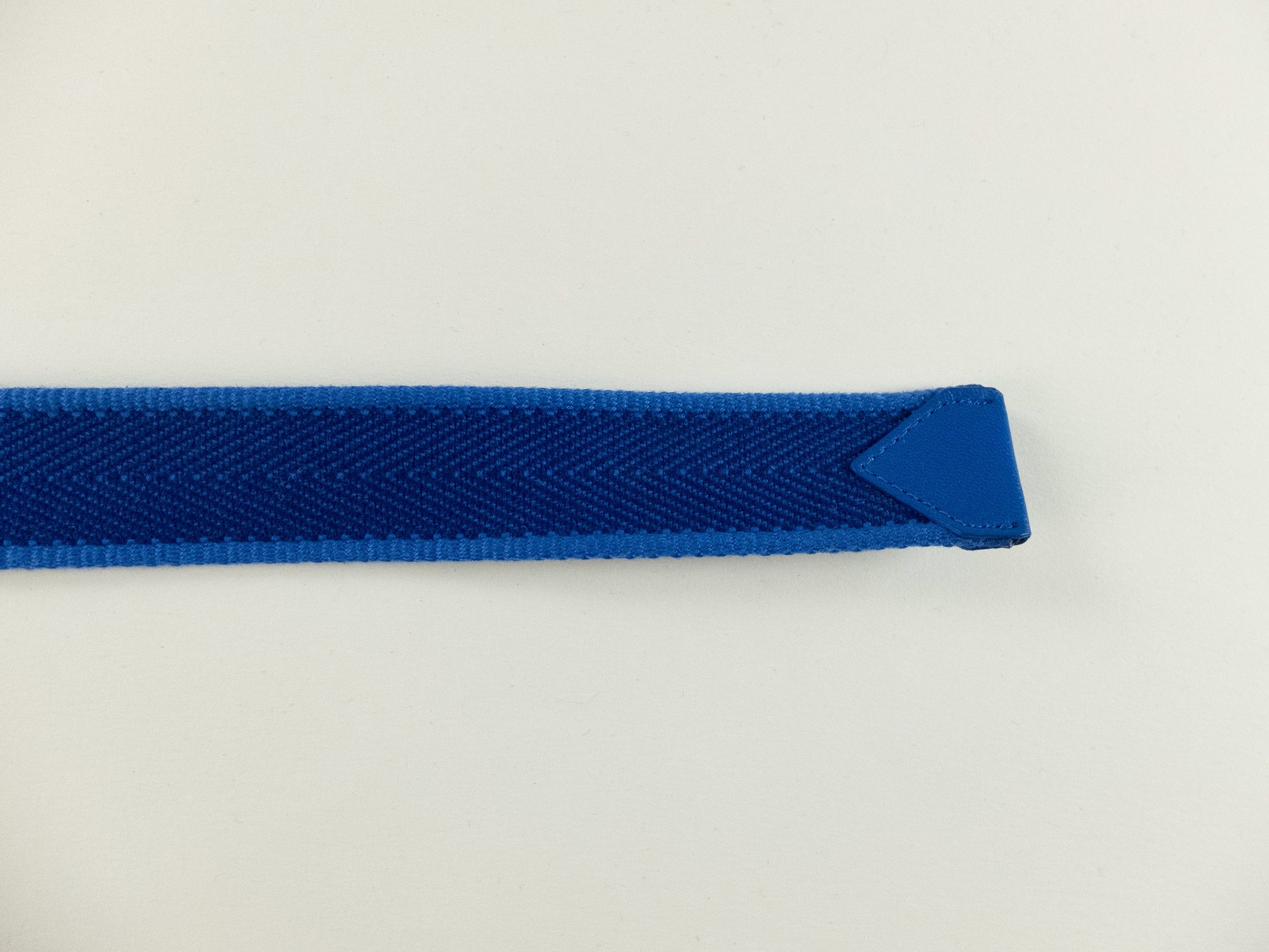Bottega Veneta BOTTEGA VENETA cobalt blue webbing fabric & leather belt 85 Size 32 - 7 Thumbnail