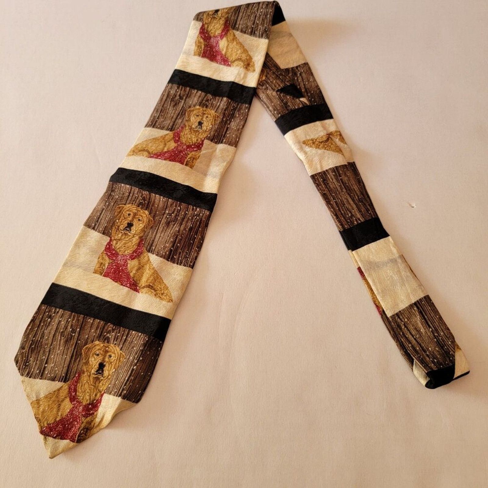 Other Endangered Species Tie "Cold Nose, by John Weiss" 100% Silk Size ONE SIZE - 3 Thumbnail