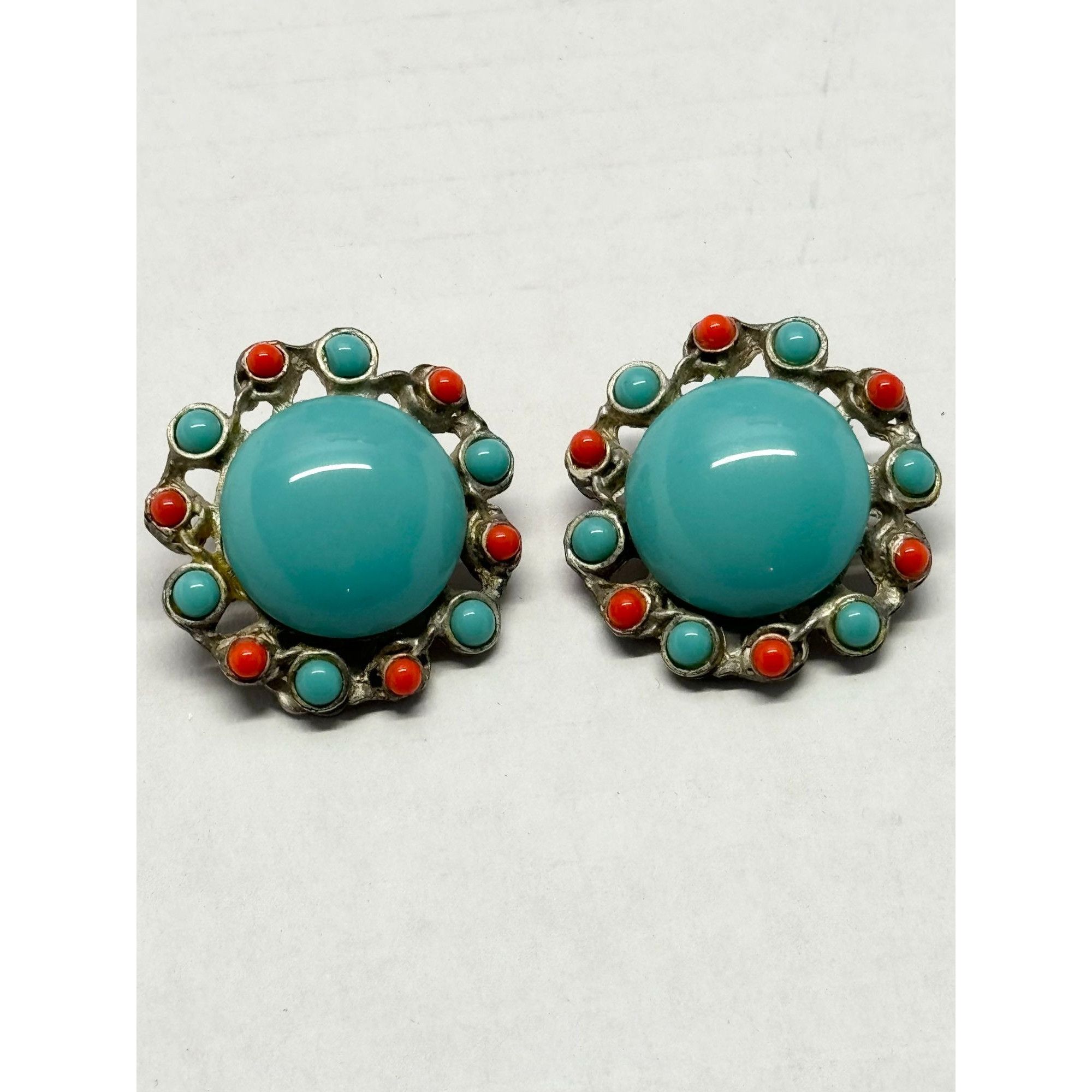 Vintage Vintage turquoise blue glass earrings Size ONE SIZE - 3 Thumbnail