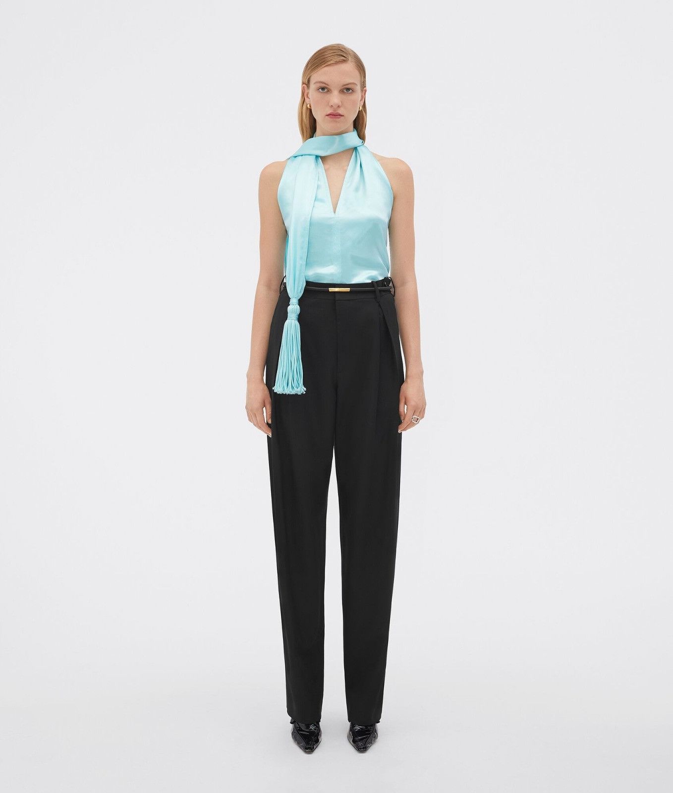 image of Bottega Veneta O1Bcso1Str0324 Top In Pale Blue, Women's (Size Small)