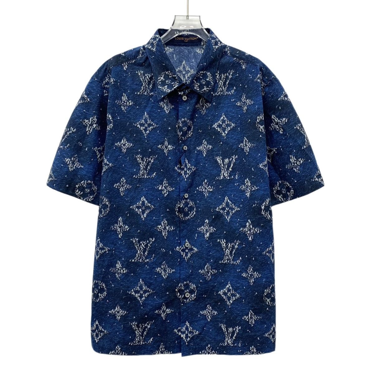 Louis Vuitton Louis Vuitton 25 Blue Logo Full Print Shirt Size US XXL / EU 58 / 5 - 1 Thumbnail