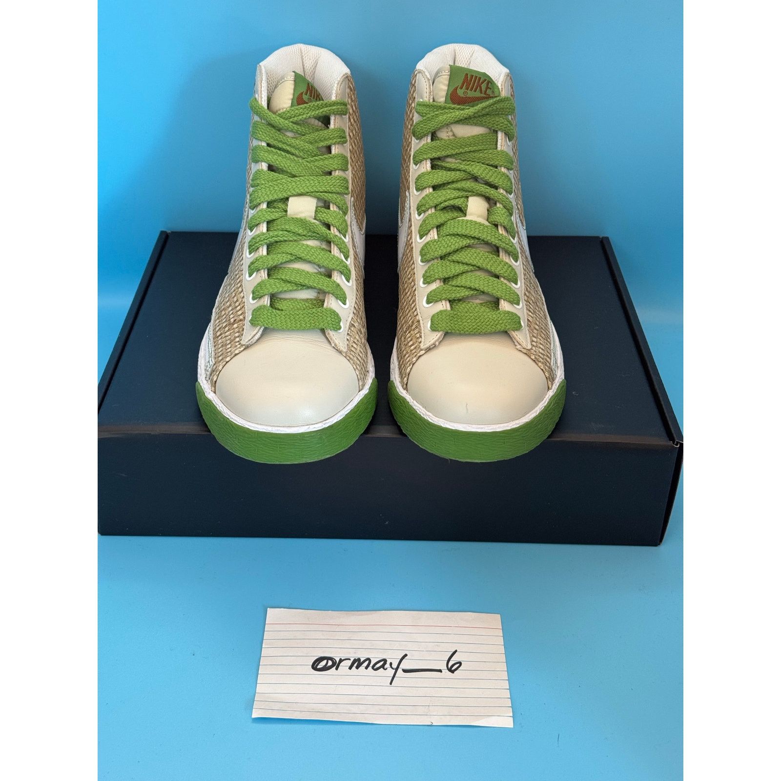Nike WMNS Nike Blazer Mid Premium Birch Chlorophyll w10 Size US 10 / IT 40 - 5 Thumbnail