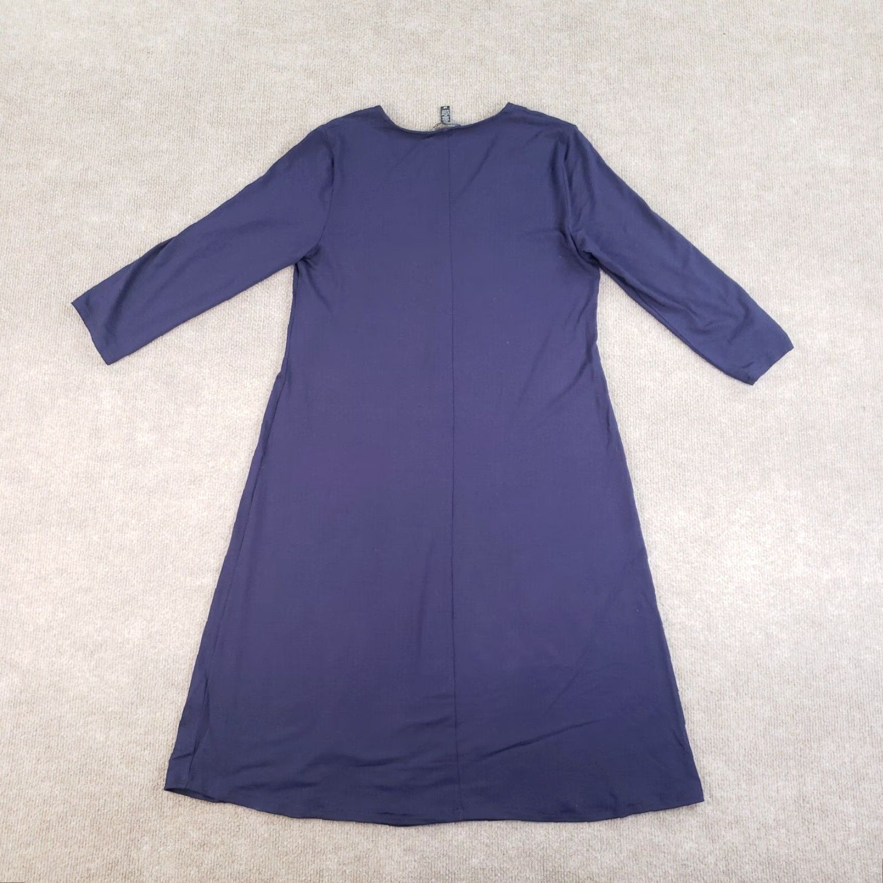 Eileen Fisher VINTAGE Eileen Fisher Dress Women Small Blue Long Sleeve V-Neck Casual Knit Stretch A-Line Size S / US 4 / IT 40 - 7 Thumbnail