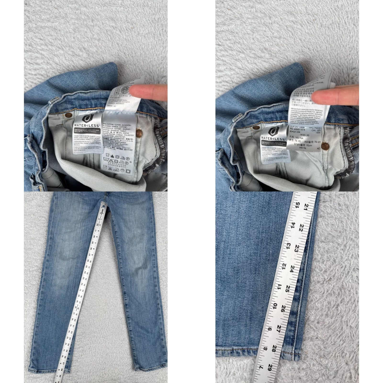 Levi's Levi's Jeans 511 Regular Adult 30 Blue Denim Zip Fly 28x29 Cotton Blend 5-Pocket Design Leather Button Vintage No Size US 30 / EU 46 - 8 Thumbnail