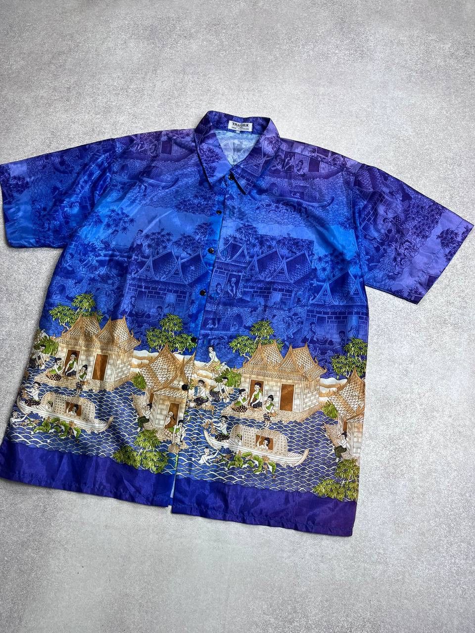 Japanese Brand × Vintage Vintage Thai Silk Alloverprint Japanese If Siz Shirt Y2K L Size US L / EU 52-54 / 3 - 2 Thumbnail