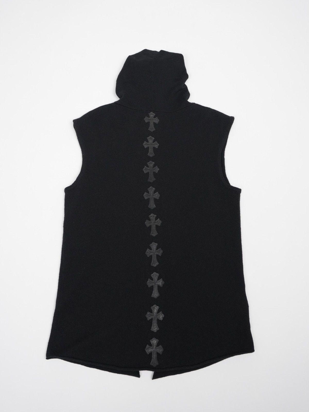 image of Chrome Hearts Cross Patch Cashmere Vest in Black, Men's (Size Small)