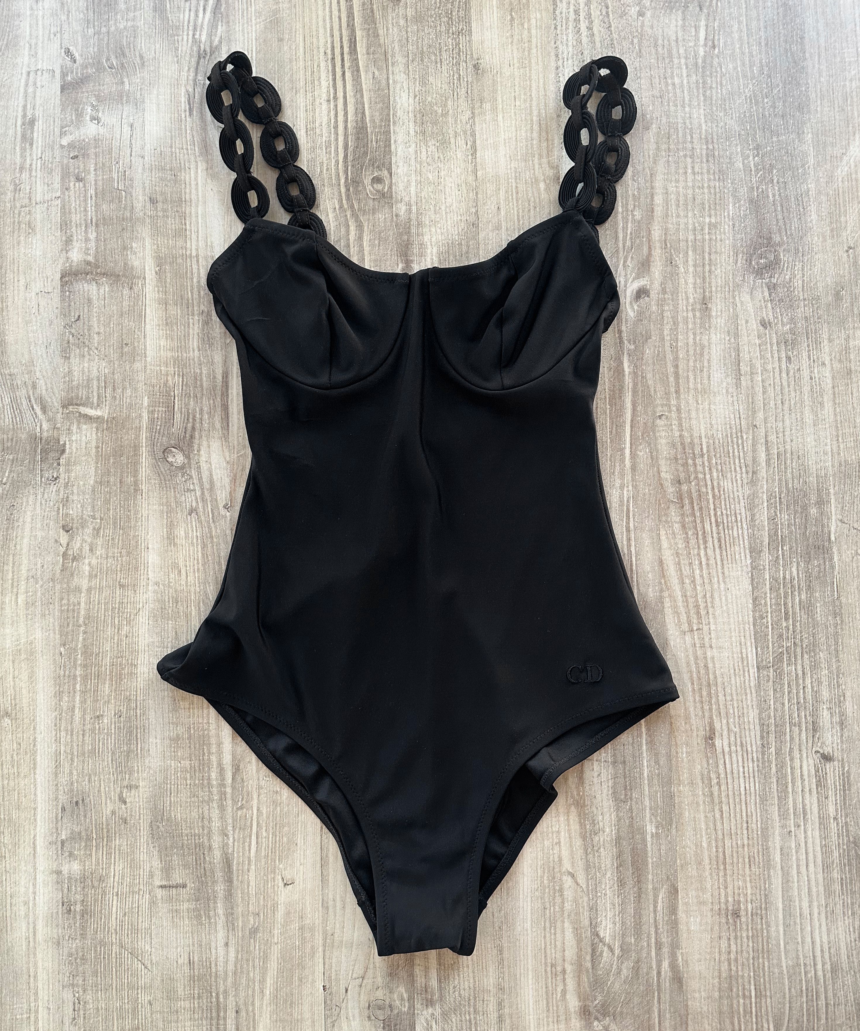 Dior Christian Dior Bodysuit Logo Black Vintage Swimwear Bikini | Grailed