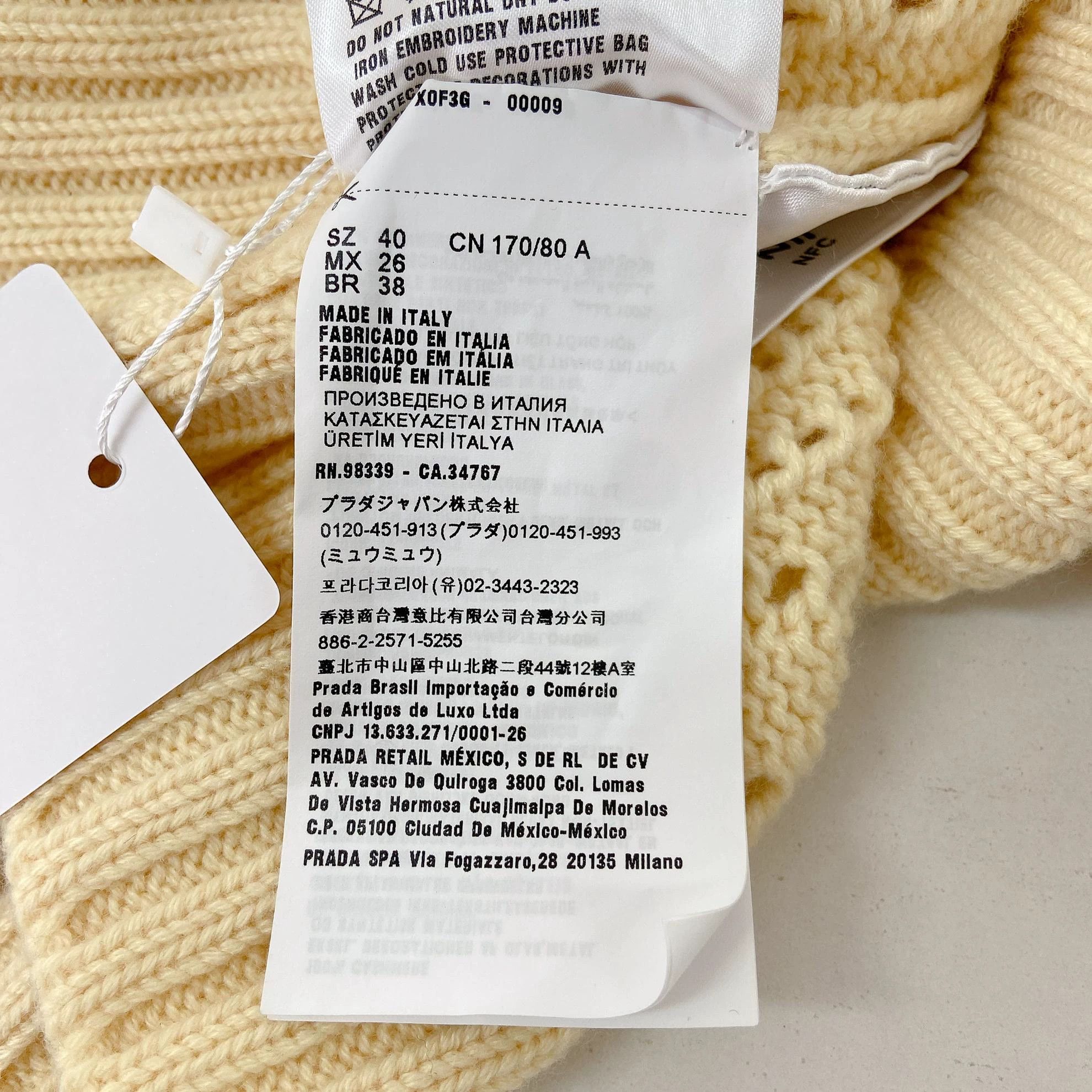 Miu Miu MIU MIU Heavy Crystal Yellow Knit Cardi Women's 40 Size S / US 4 / IT 40 - 8 Thumbnail