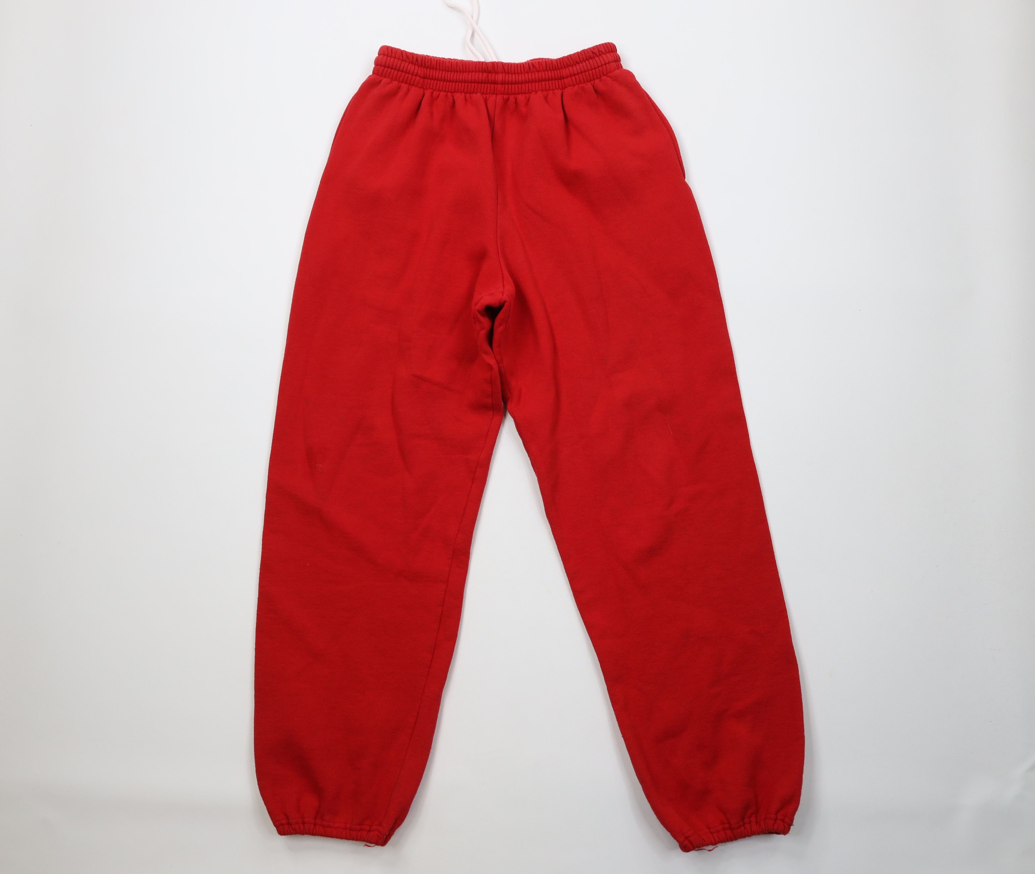 Vintage Vintage 90s Streetwear Heavy Sweatpants Joggers Pants Red Size US 34 / EU 50 - 1 Thumbnail