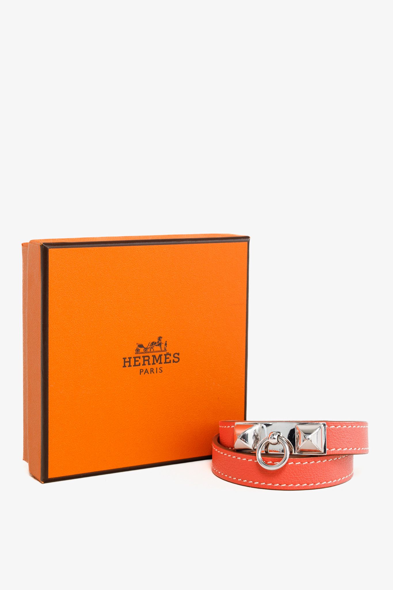 Hermes Hermes Rivale Double Tour Sanguine Swift Leather Bracelet Size ONE SIZE - 7 Thumbnail