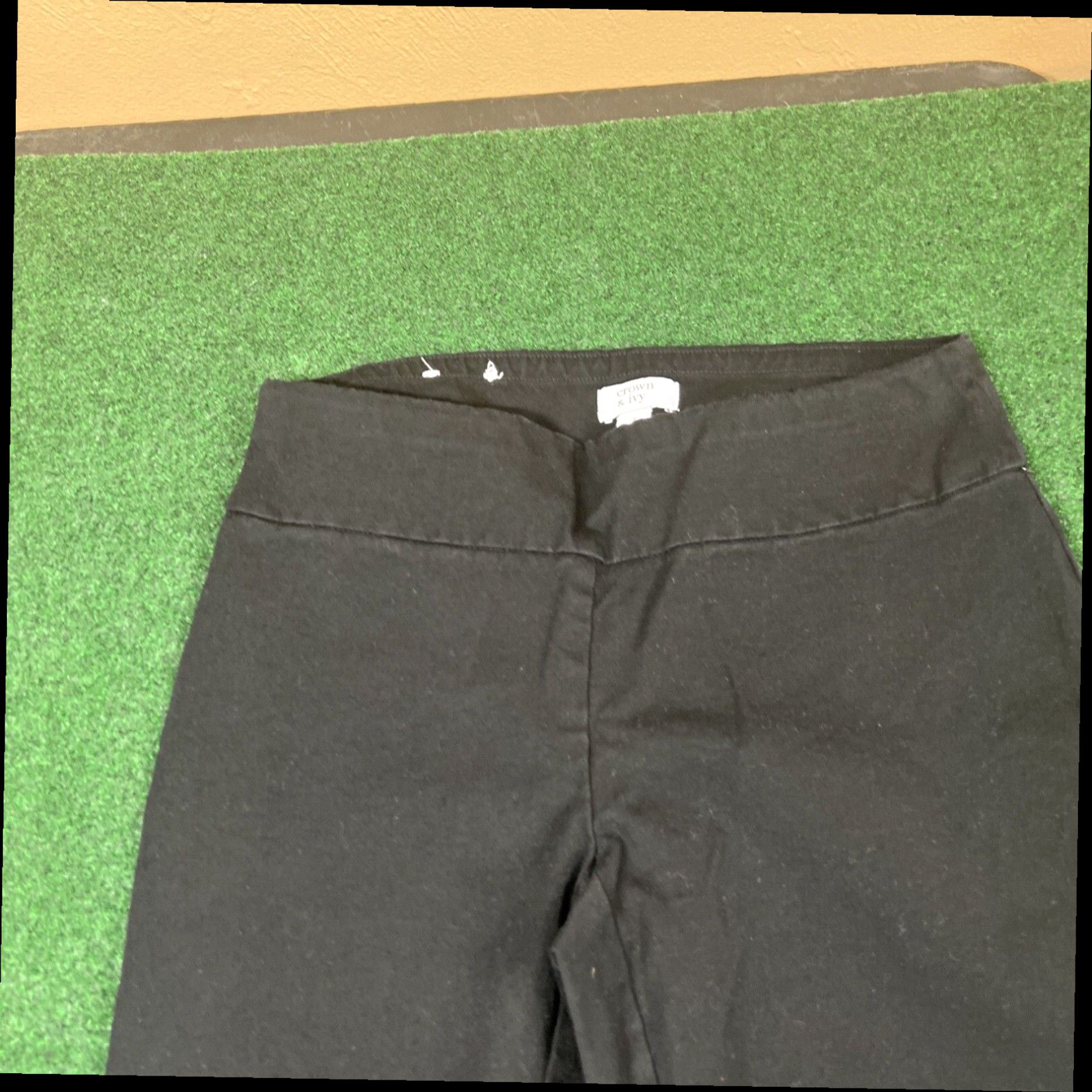 Vintage Crown & Ivy™ Women's Stretch Front Pants - Black Size 2 Measures 26X27 Size 26" / US 2 / IT 38 - 3 Thumbnail