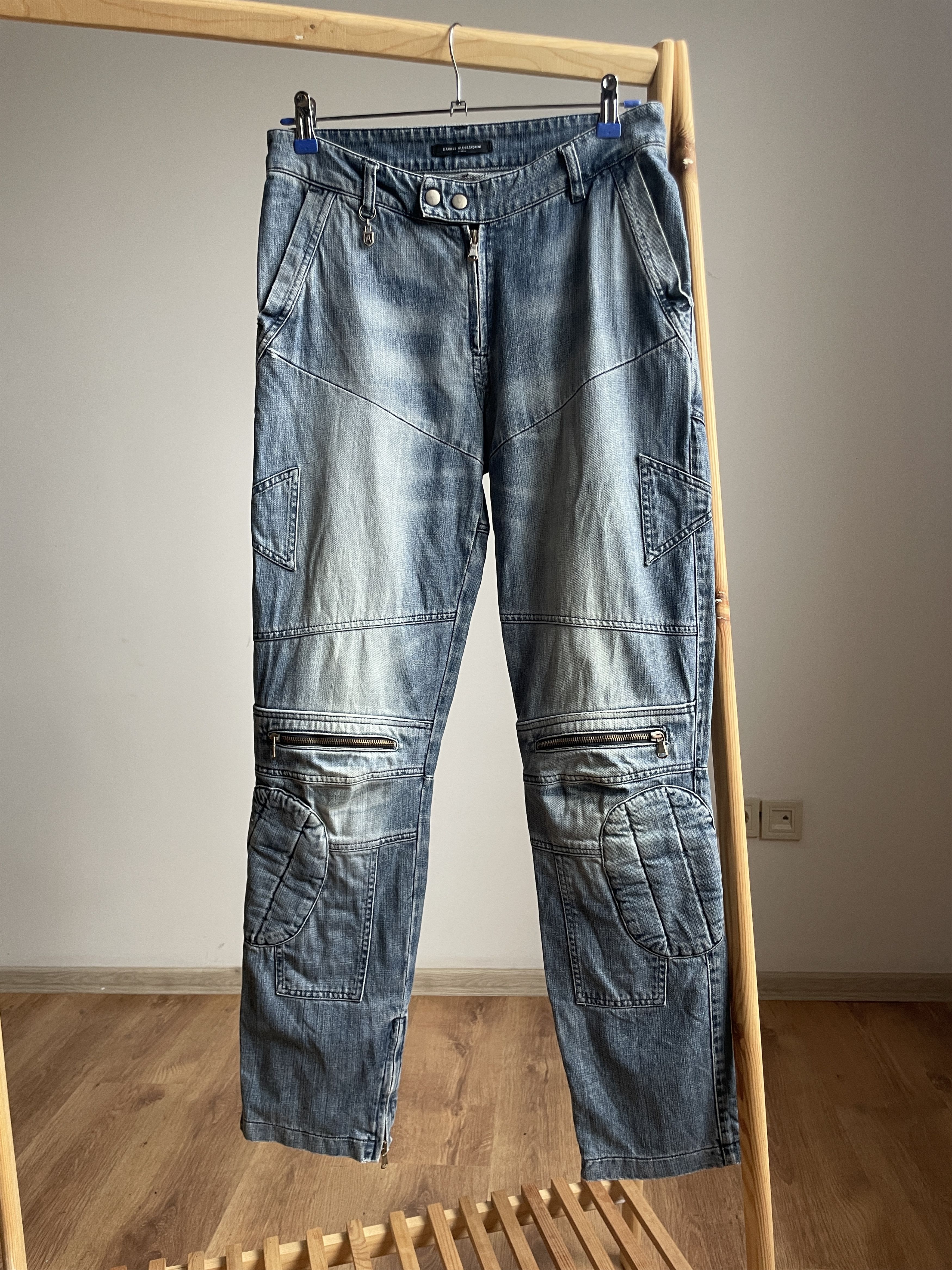 Daniele Alessandrini Daniele Alessandrini Vintage Zipper Biker Jeans Size 31 Size US 31 - 1 Thumbnail