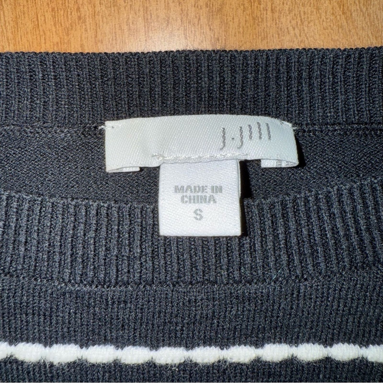 Other J. Jill Small Black and White Striped Sweater Size S / US 4 / IT 40 - 3 Thumbnail