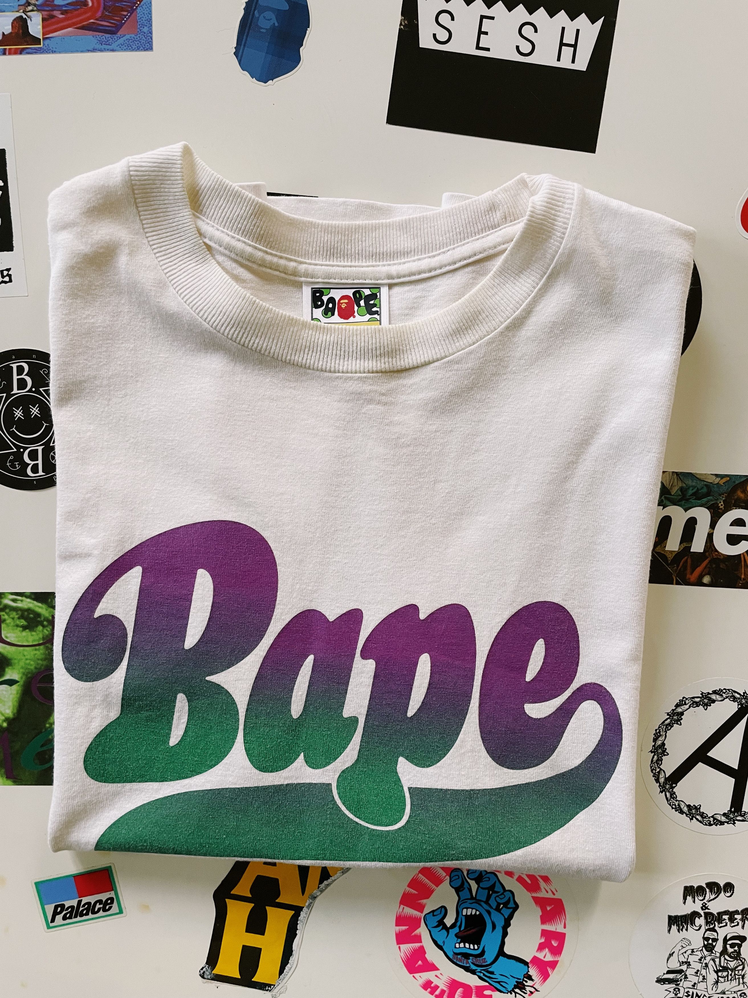 Bape Bape A Bathing Ape Spell Out Script Logo T-shirt Size US M / EU 48-50 / 2 - 8 Thumbnail